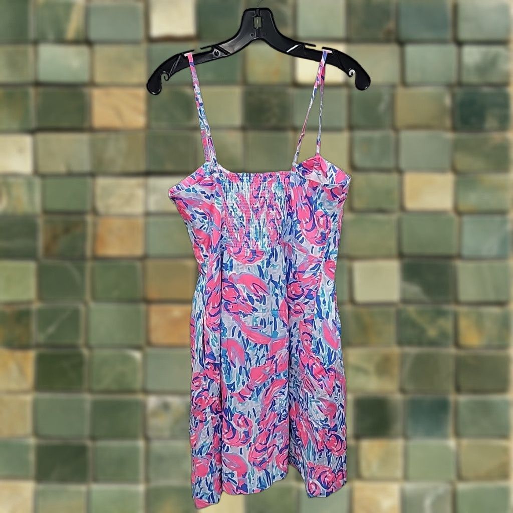 Lilly Pulitzer NWT Lilly Pulitzer Easton Dress COSMIC CORAL CRACKED UP Women’s Size 8 Dress Sleeveless Knee-Length Multicolor Fit & Flare Size M / US 6-8 / IT 42-44 - 1 Thumbnail