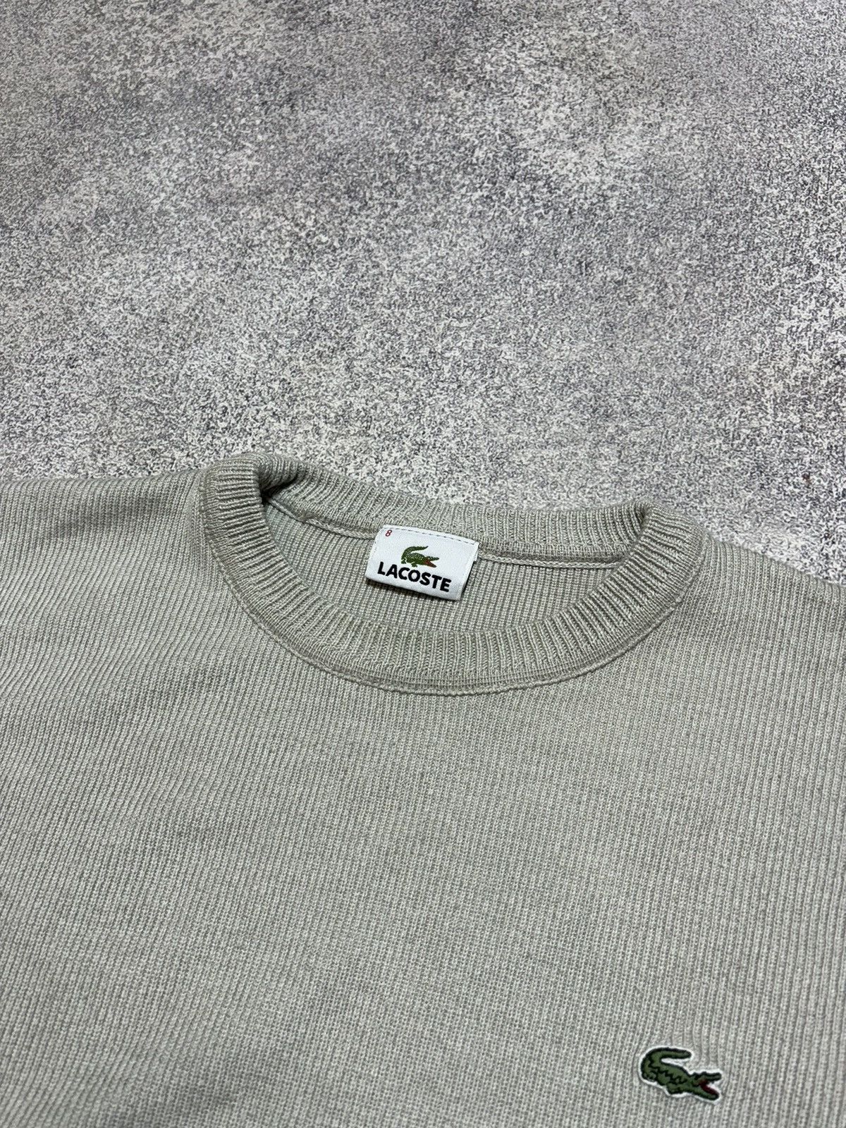 Japanese Brand × Lacoste × Vintage 🐊 Vintage Lacoste Beige Knitted Baggy Wool Sweater Y2K Size US XL / EU 56 / 4 - 6 Thumbnail