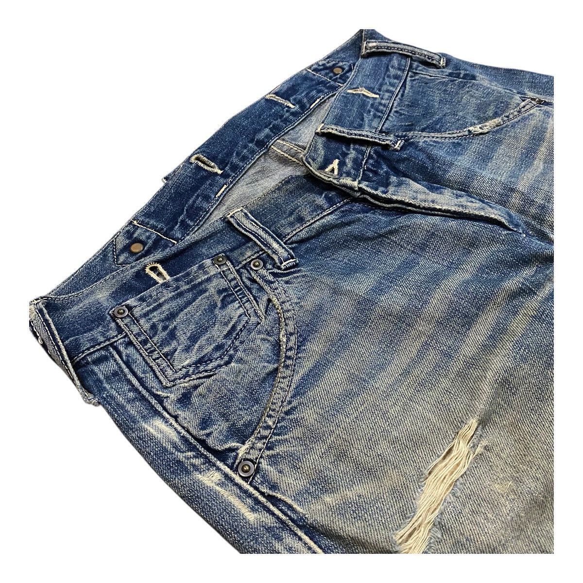 Japanese Brand ✨Vintage Johnbull distressed selvedge jeans made in Japan Size US 33 - 5 Thumbnail