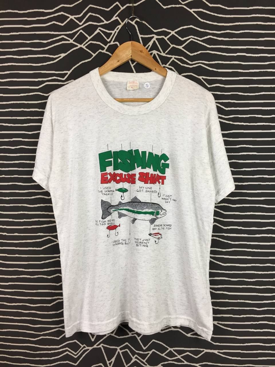 Vintage Vtg 90s Fishing Excuse Shirt Funny Humor Tee Size US L / EU 52-54 / 3 - 1 Thumbnail