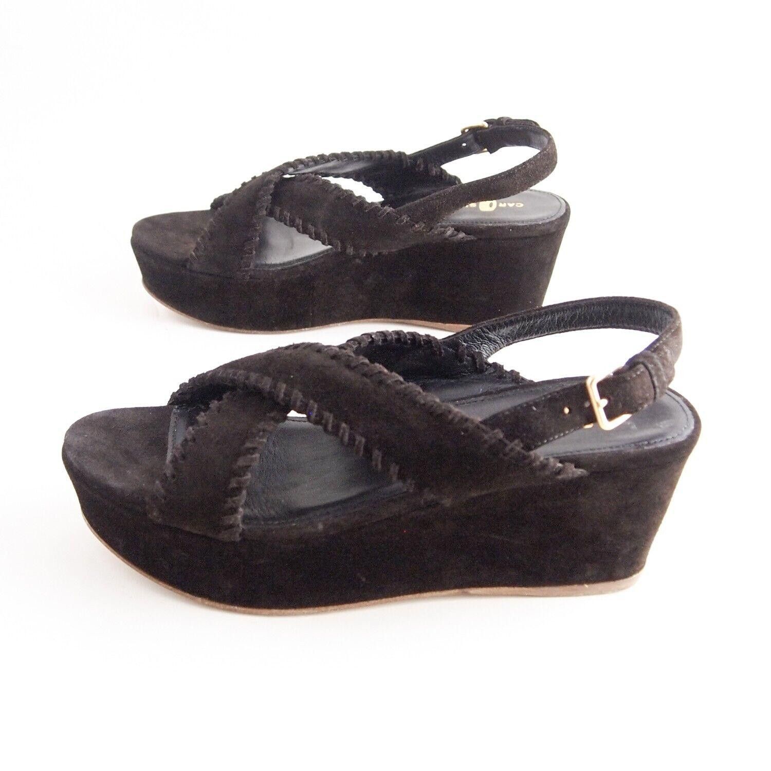 Car Shoe Car Shoe by Prada Wedge Sandals Brown Suede Size US 9 EU 39 Size US 9 / IT 39 - 2 Thumbnail