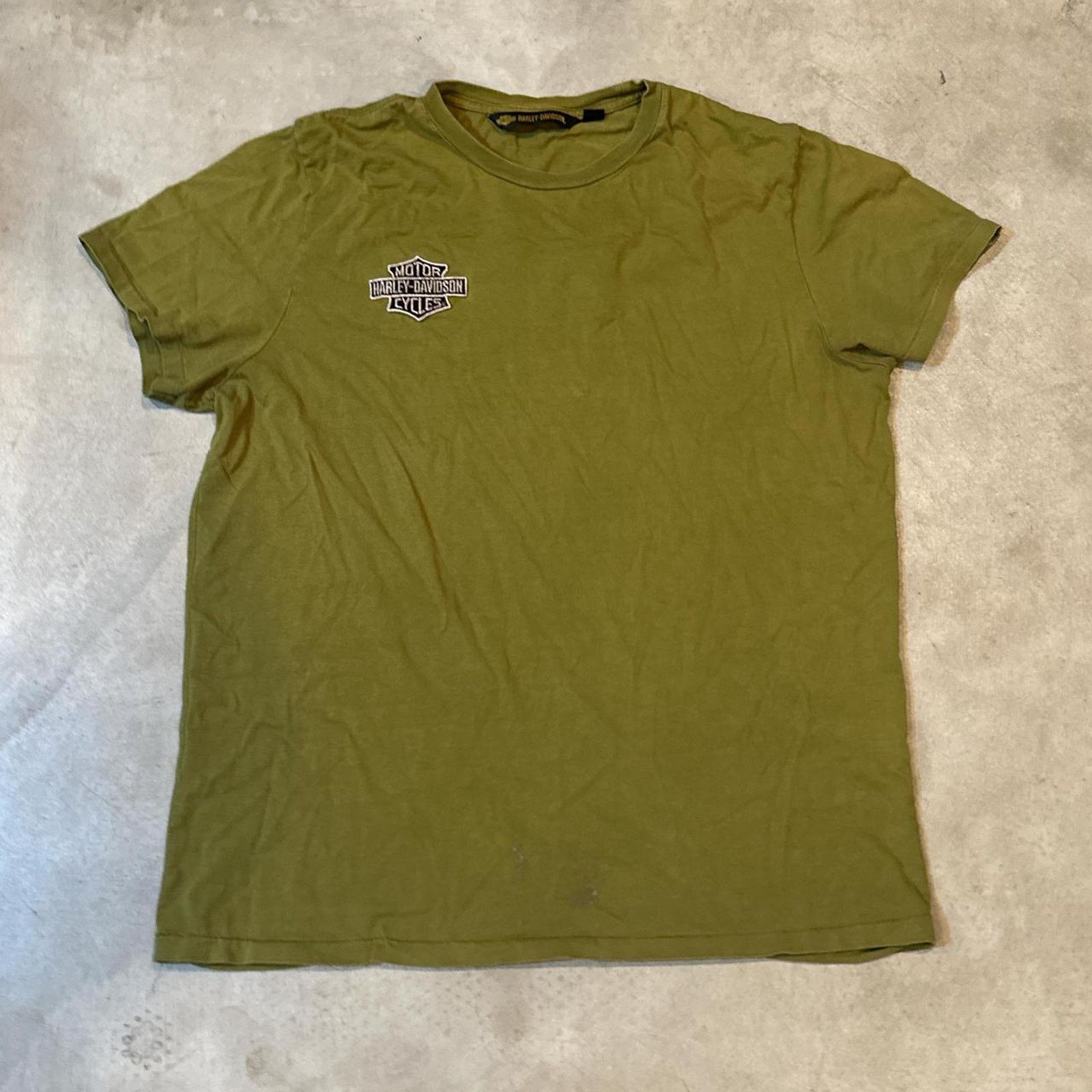 Harley Davidson Single-Stitch Olive Green Harley Davidson Biker Shirt Size US XL / EU 56 / 4 - 1 Thumbnail