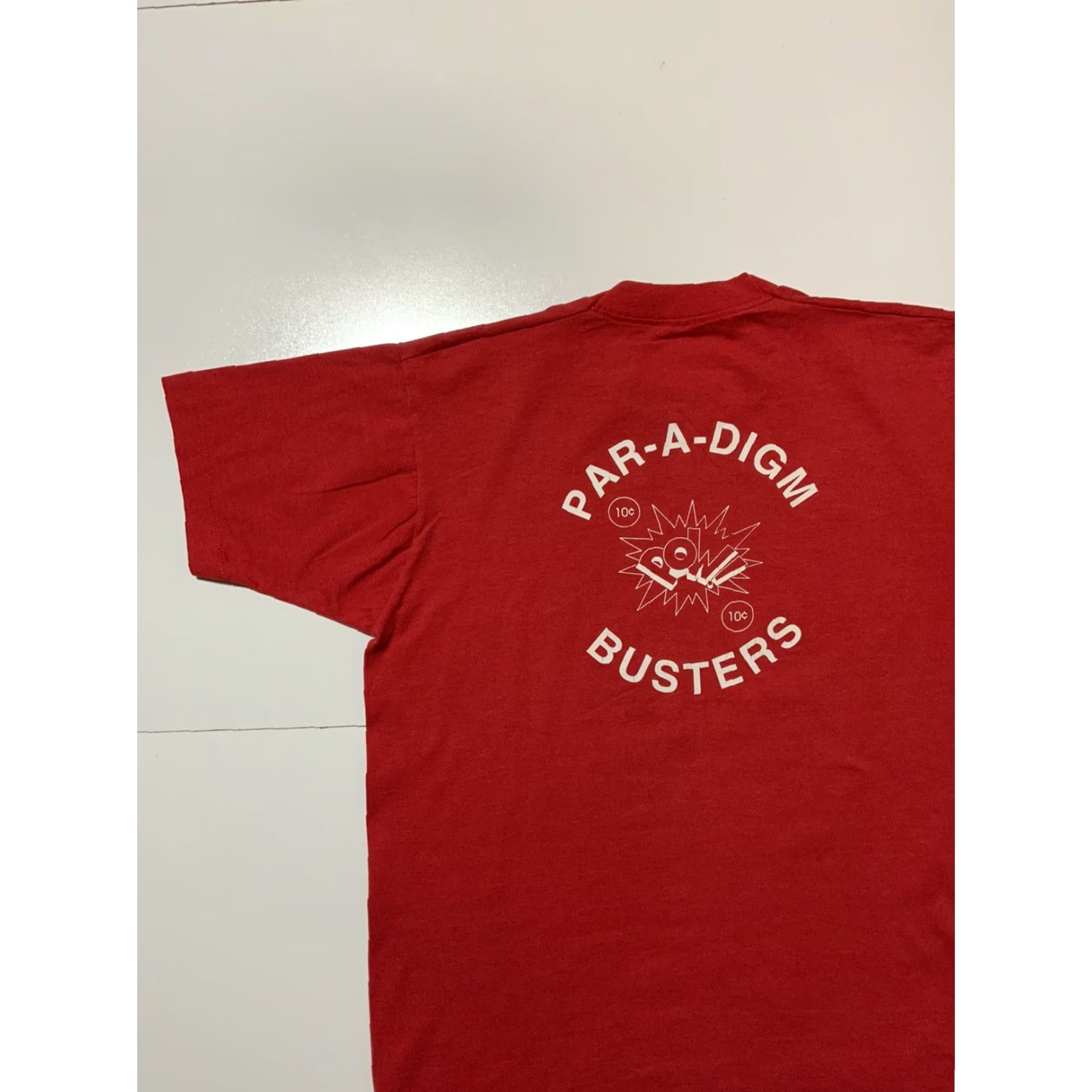 Vintage VINTAGE Fruit of the Loom Paradigm Busters Pow! 50/50 T-Shirt Sz. L Shirt Men’s 80s 90s Single Stitch 44 Chest Size US L / EU 52-54 / 3 - 5 Thumbnail