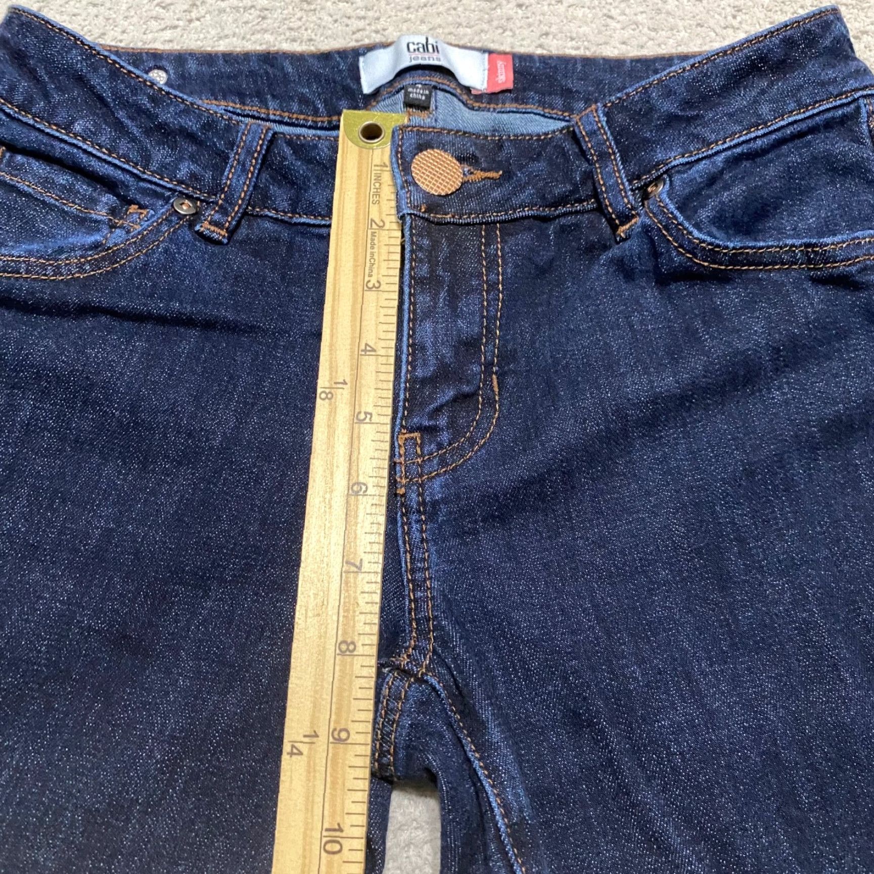Vintage Cabi Jeans Womens 4 Blue Denim Dark Wash Low Rise Skinny Leg 5-Pocket Design Vintage No Size 27" / US 4 / IT 40 - 7 Thumbnail
