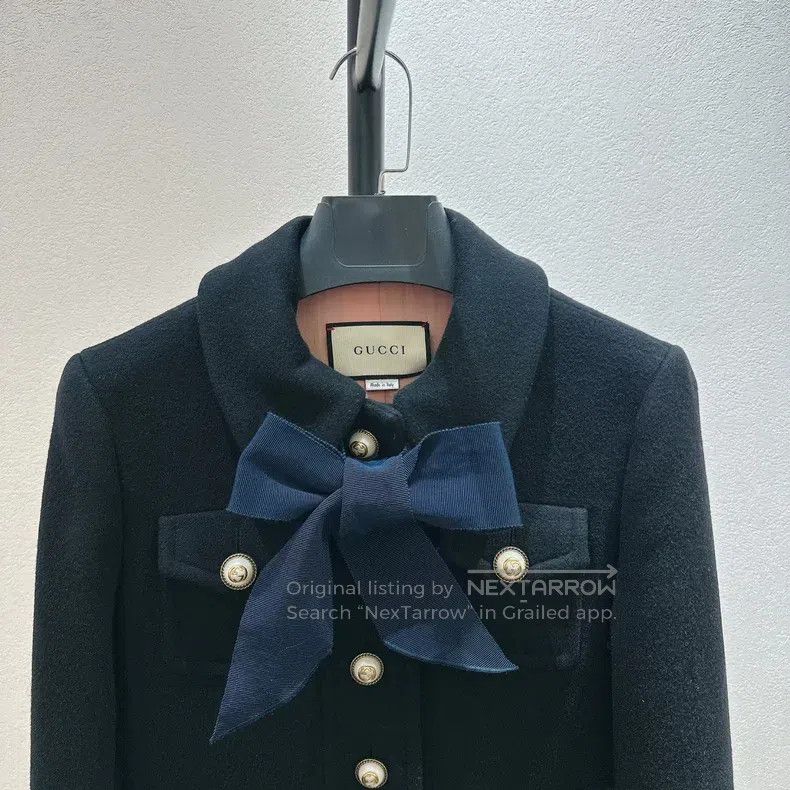 Gucci Gucci Black tweed streamer coat Size S / US 4 / IT 40 - 4 Thumbnail