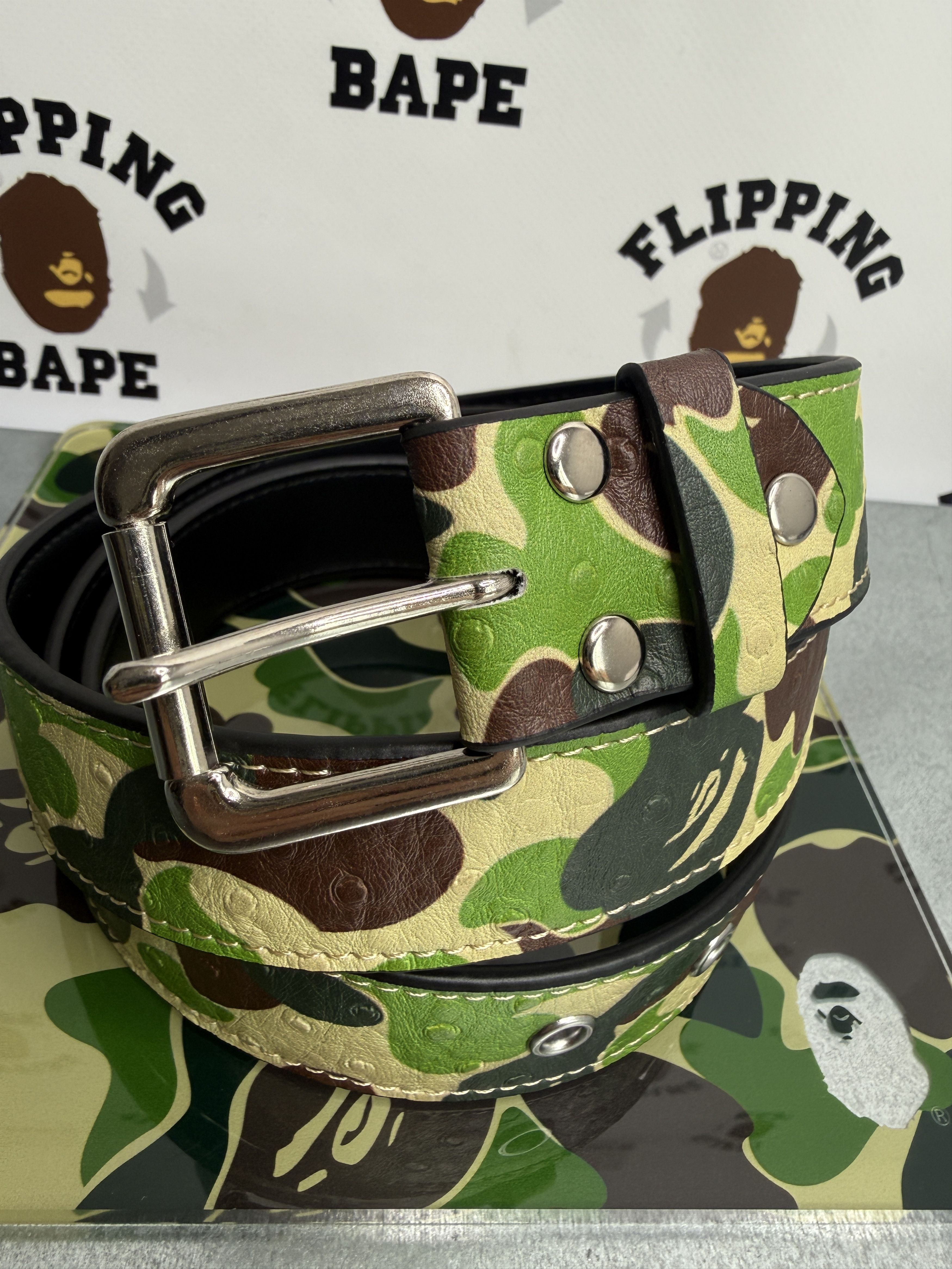 Bape BAPE ABC CAMO PU OSTRICH BELT (L/36) Size 36 - 3 Thumbnail