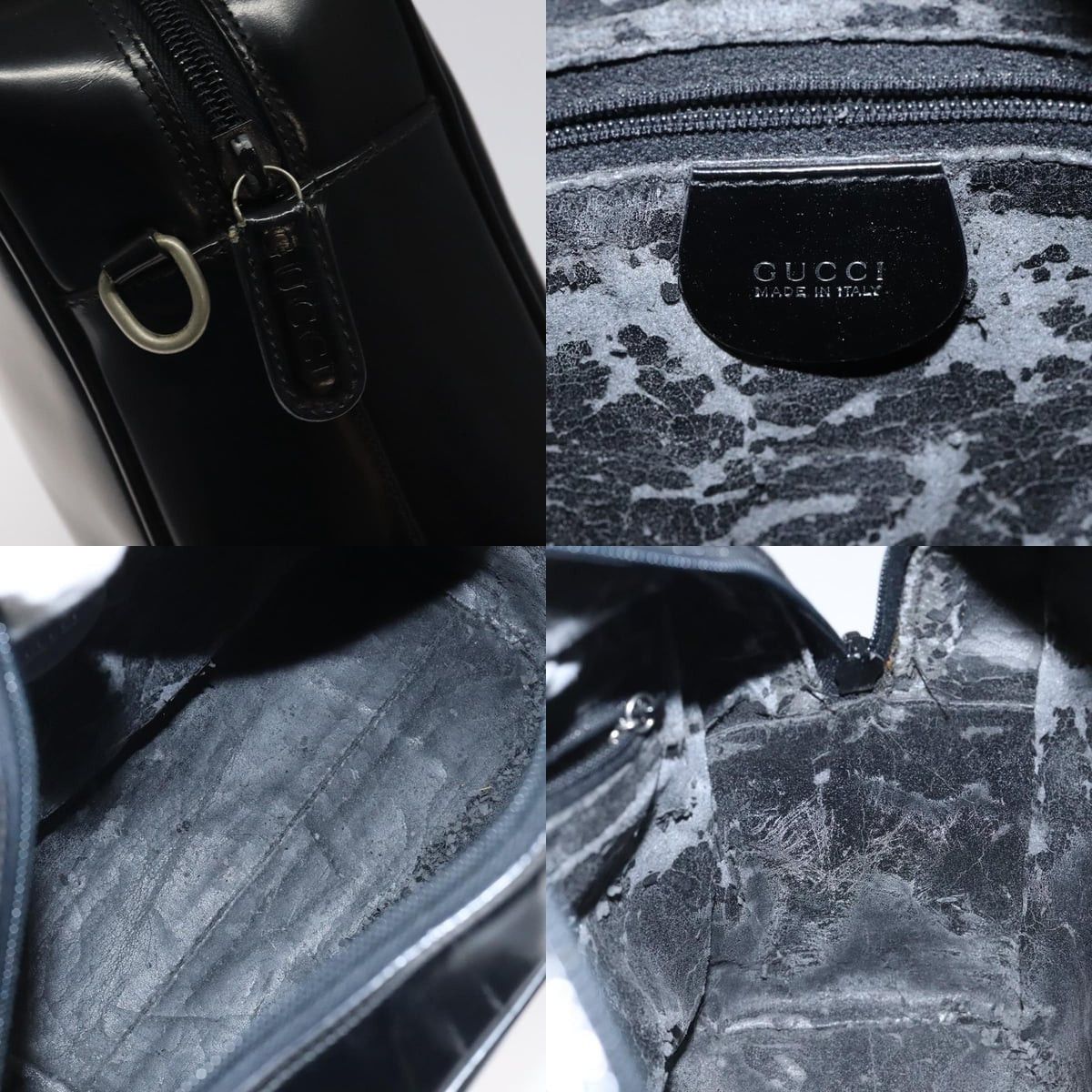 Gucci GUCCI Handbag Patent Leather Black Silver 000 1274 000 1274 Size ONE SIZE - 11 Thumbnail
