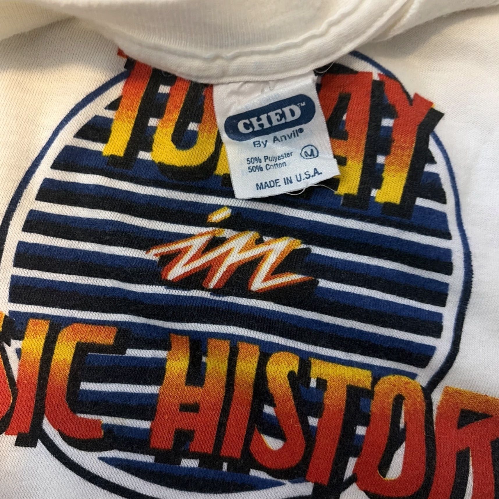Vintage VINTAGE 1980s Today In Music History MTV TV Promo White T-Shirt Medium Unisex Adults M Music T-Shirt Ched Mens Womens Size US M / EU 48-50 / 2 - 5 Thumbnail