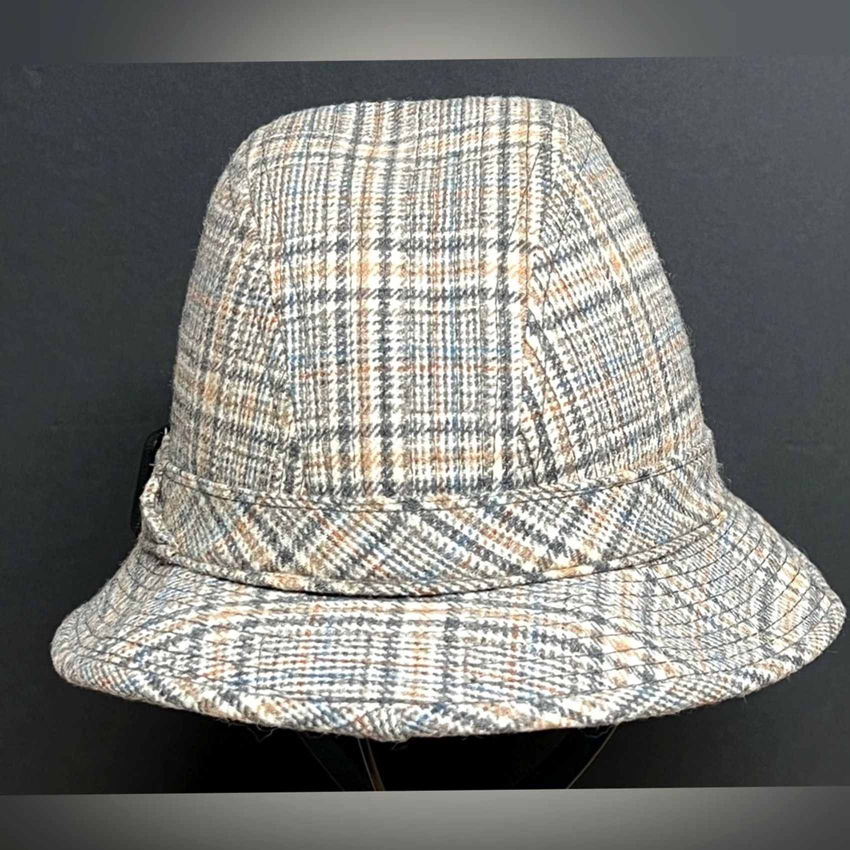 Pendleton Pendleton Fedora Hat - Vintage 60s/70s Wool Houndstooth Plaid 7 1/8 USA Size ONE SIZE - 3 Thumbnail