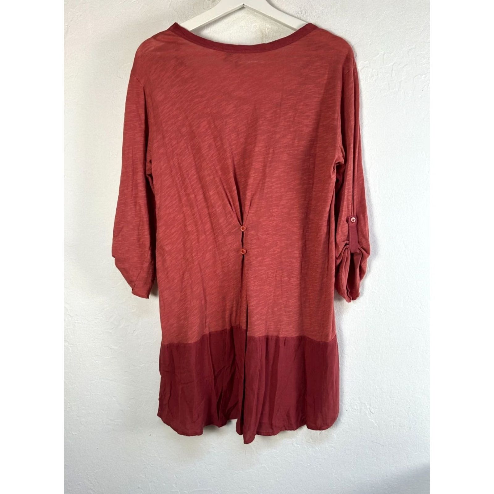 Anthropologie Anthropologie Left of Center Tunic Top Scoop Neck Corset Back Red Womens Large Size L / US 10 / IT 46 - 3 Thumbnail