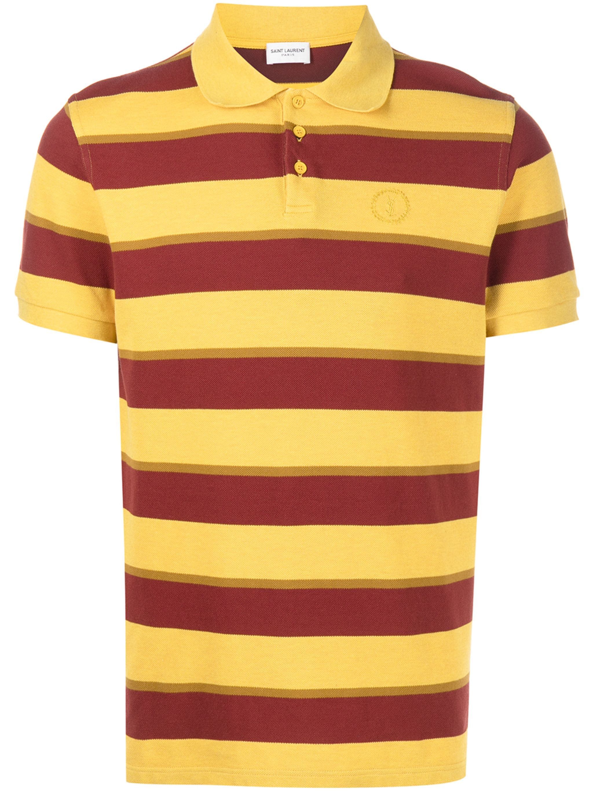 oc11z0524 Polo Shirt In Jersey in Yellow/Burgundy