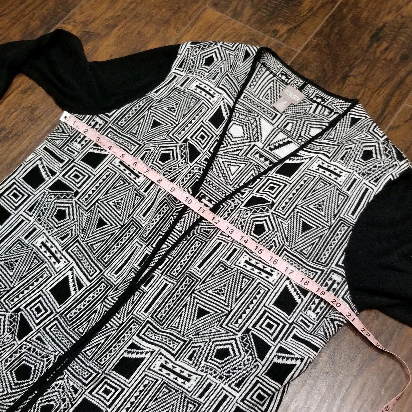 Chicos Chicos Size 2 Sweater Geometric Black And White Size Large Size XS / US 0-2 / IT 36-38 - 5 Thumbnail