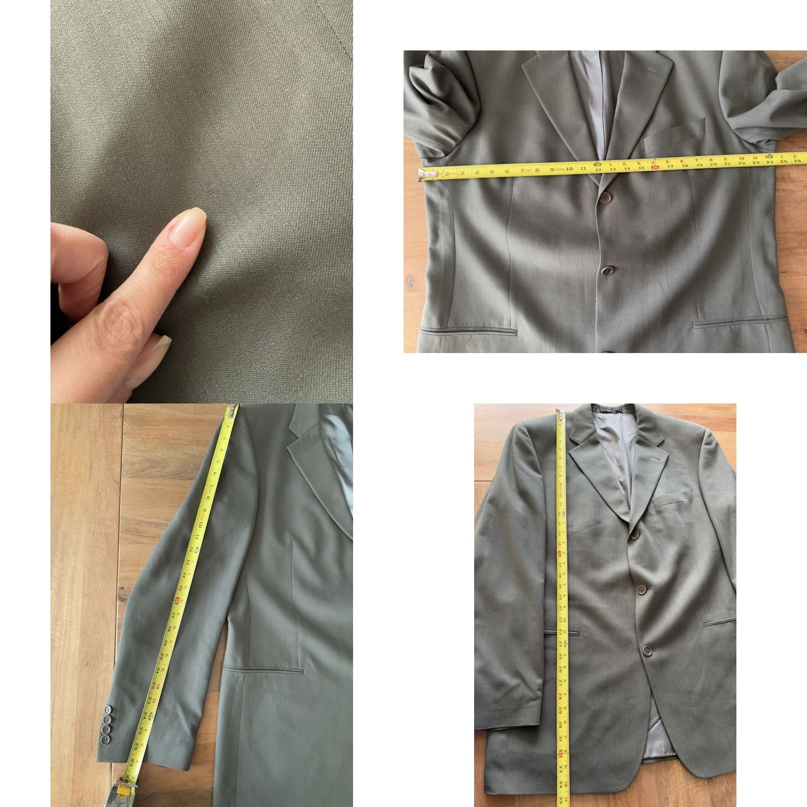 Hugo Boss VINTAGE Hugo Boss Green Einstein Blazer Mens 46L Ventless Sport Jacket Coat USA Size 46R - 8 Thumbnail