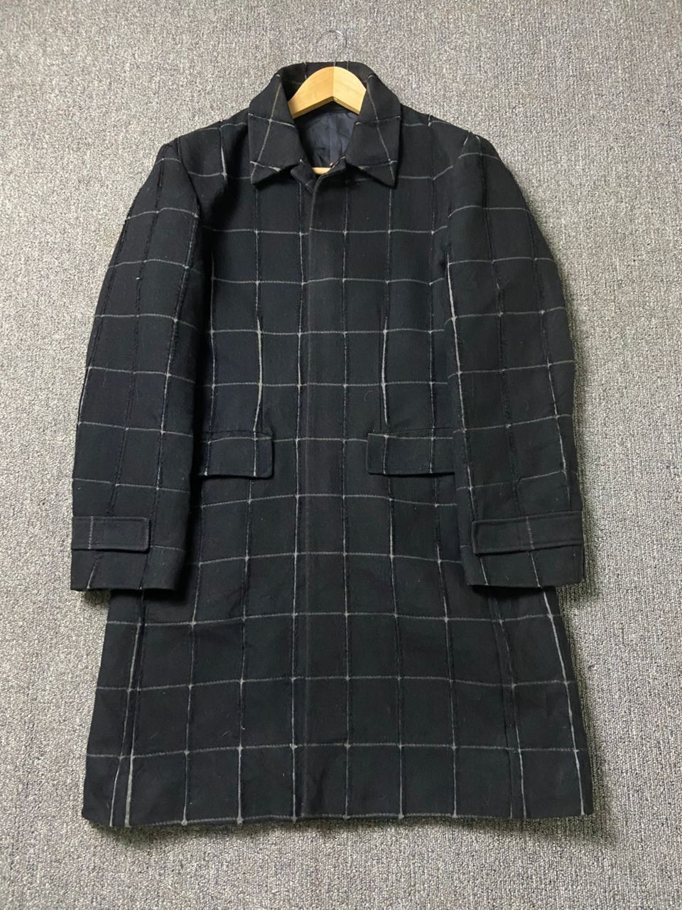 ABAHOUSE ABAHOUSE Brand Wool Blend Checkered Pattern Coat (183) Size US XS / EU 42 / 0 - 2 Thumbnail