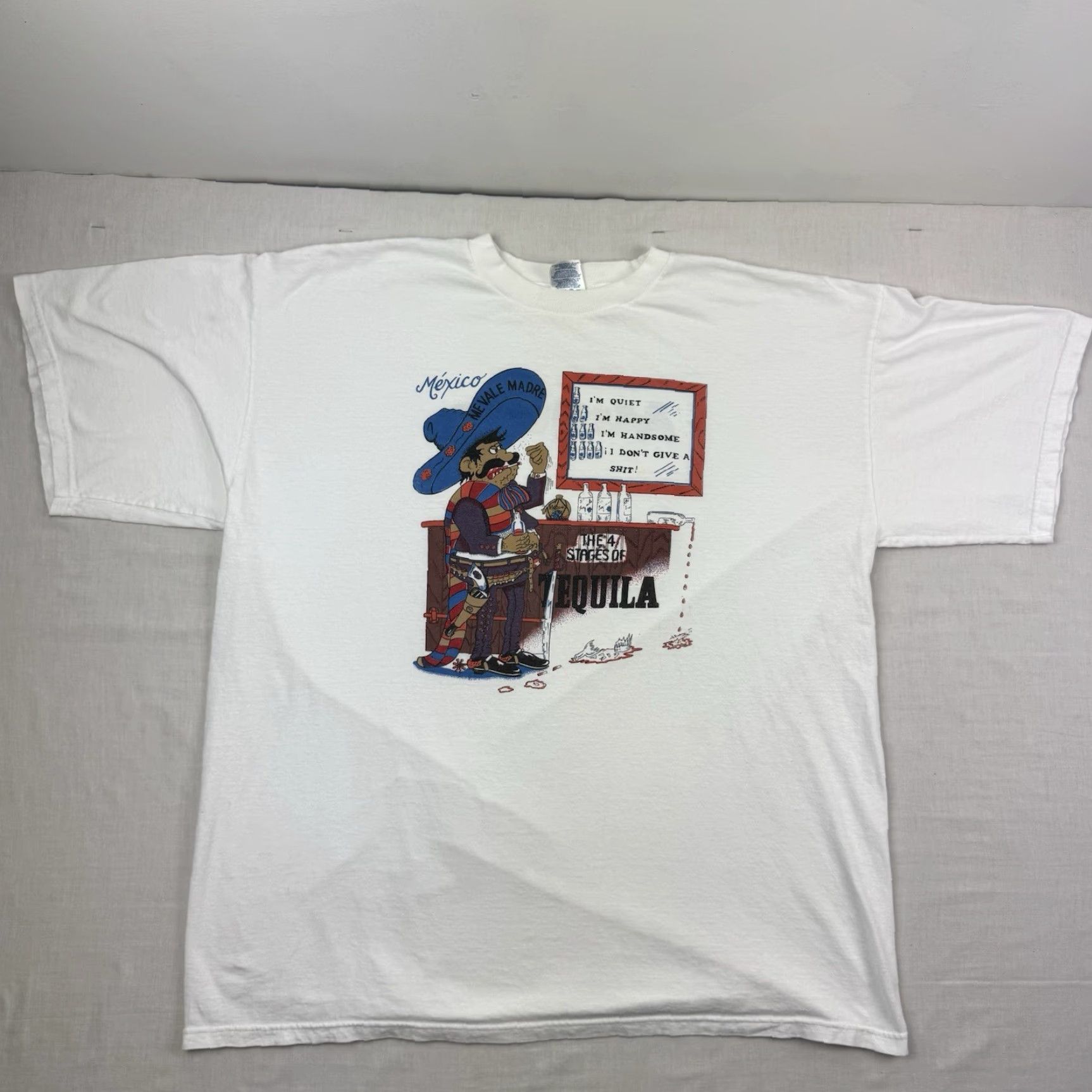 Vintage VINTAGE Funny Tequila T-Shirt Adult 2XL White 90s Y2K Mens Size US XXL / EU 58 / 5 - 2 Thumbnail