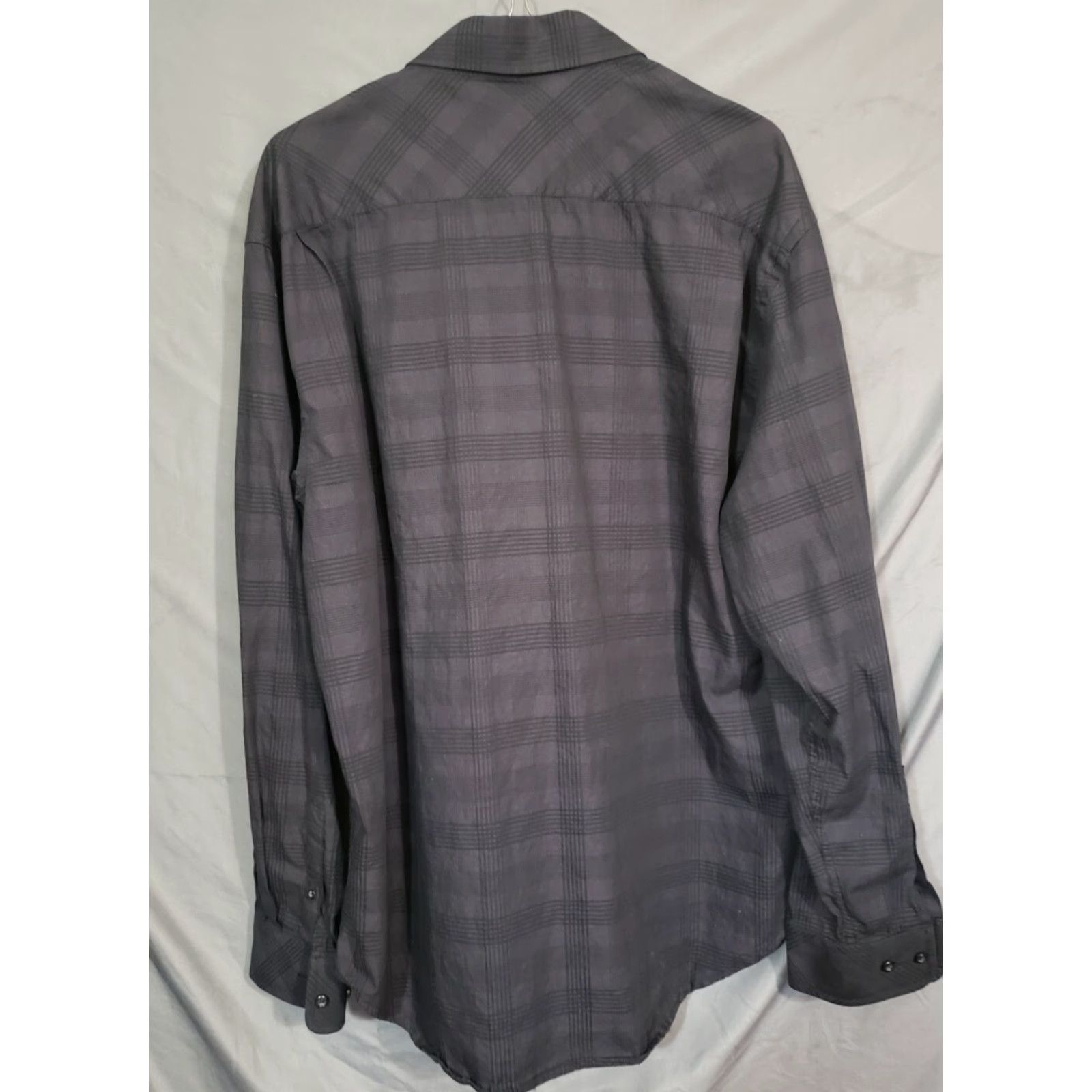 Vintage VINTAGE Blue Shirt Warm Soft Elongated Dark Checkered Fashionable Cotton XL Size US XL / EU 56 / 4 - 2 Thumbnail