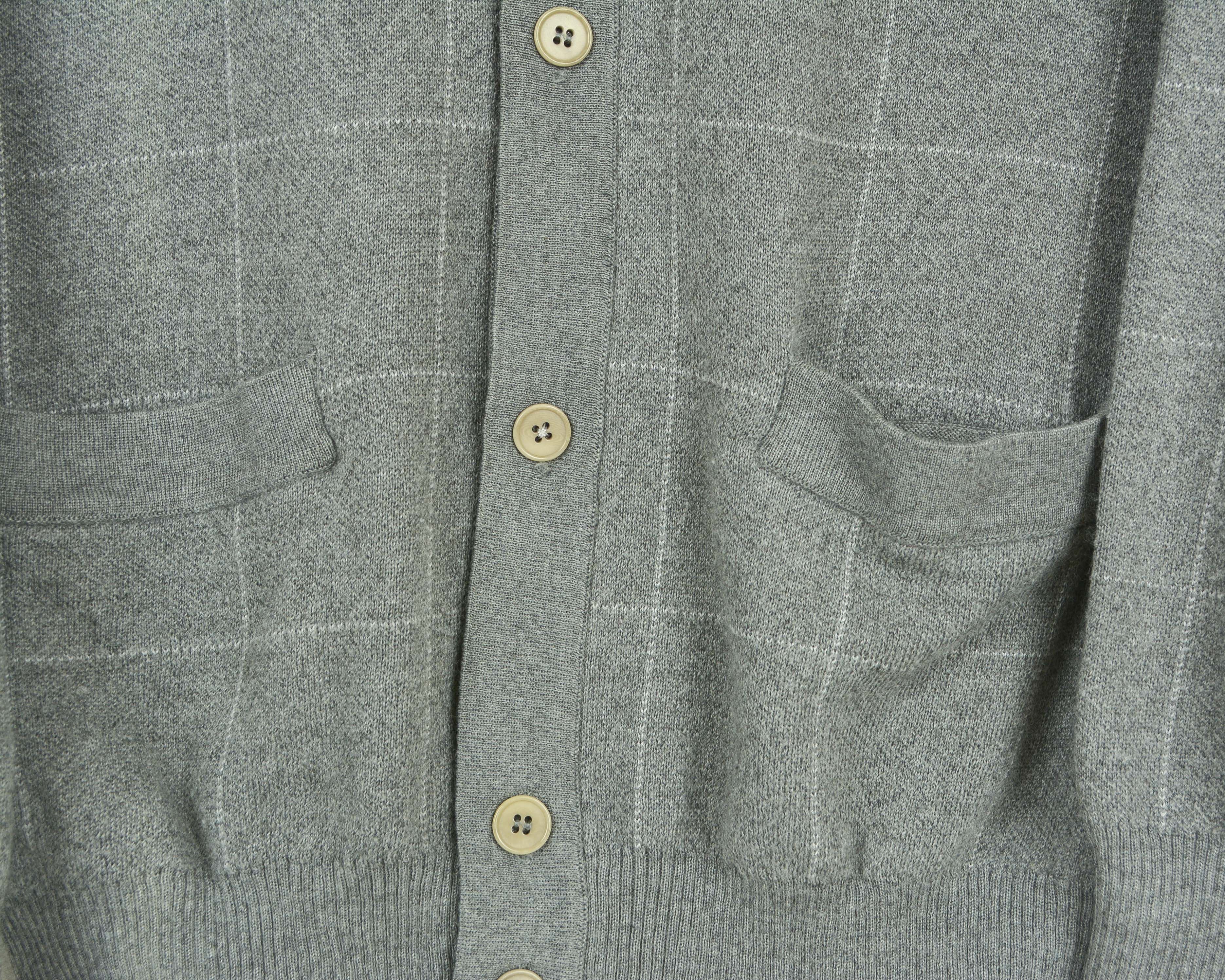 Marks & Spencer Grey S Cardigan Jumper Jacket Sweater Lambswool Smart Check Size US S / EU 44-46 / 1 - 3 Thumbnail