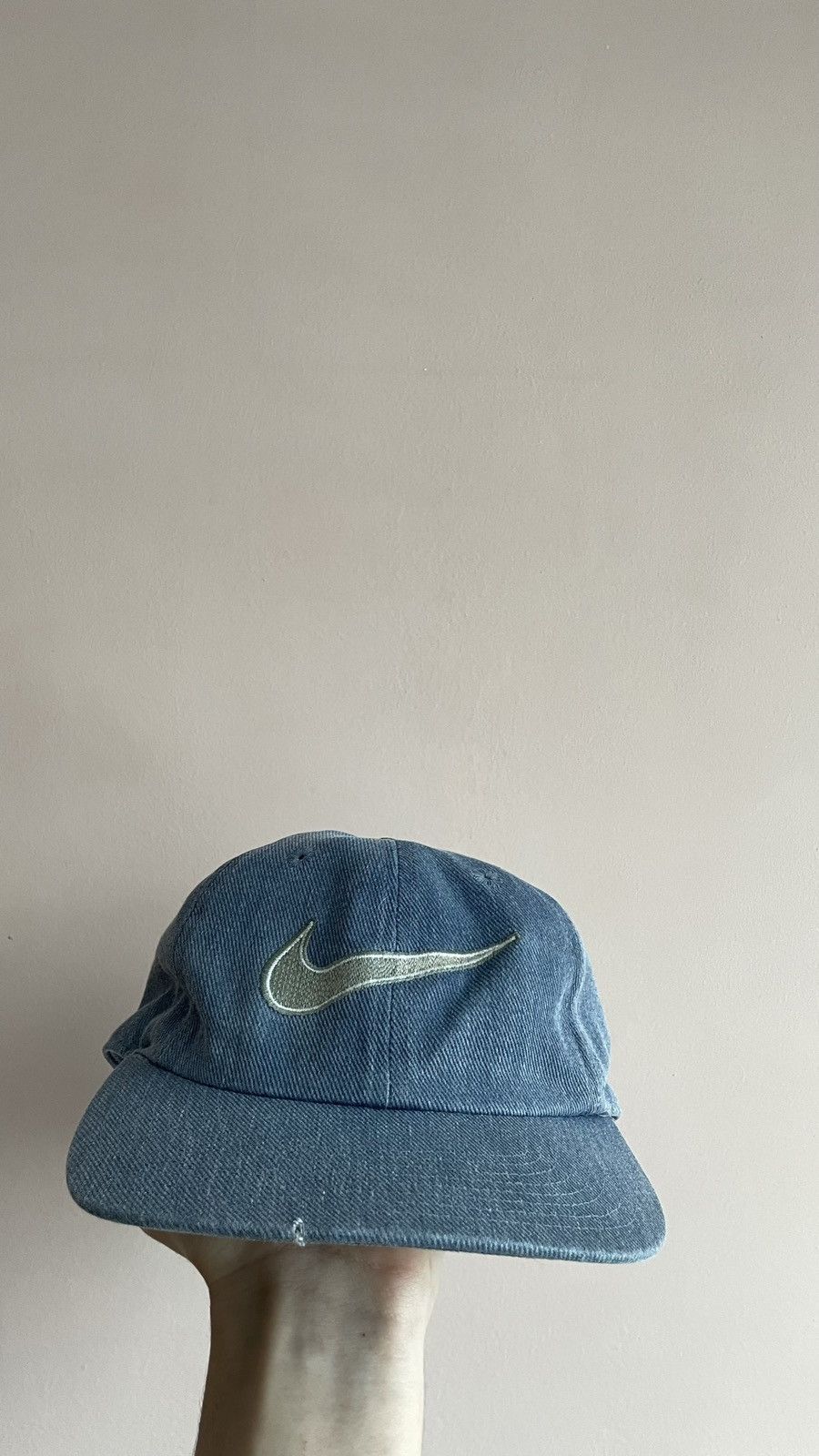 Nike × Vintage Vintage 90s Nike Center Big Logo Blue Streetwear Cap OS Size ONE SIZE - 2 Thumbnail