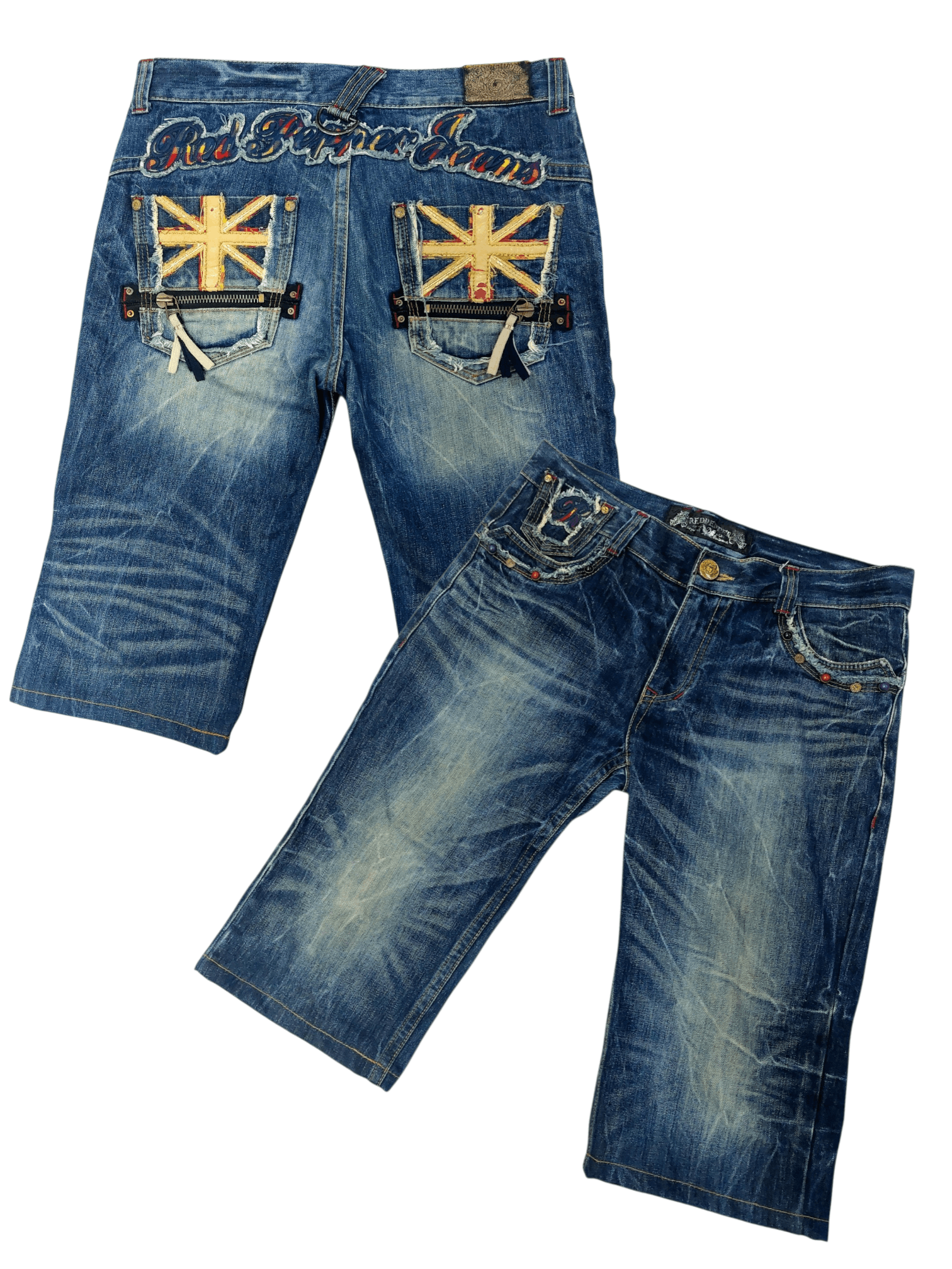 If Six Was Nine 🔥Red Pepper Studded Punkstar Archieve Union Jack Shorts Size US 34 / EU 50 - 1 Thumbnail