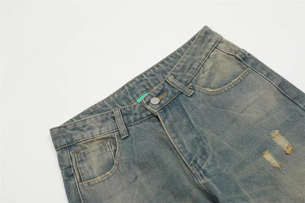 Japanese Brand × Jean Men's street retro loose washed distressed jeans y2k Size US 34 / EU 50 - 3 Thumbnail