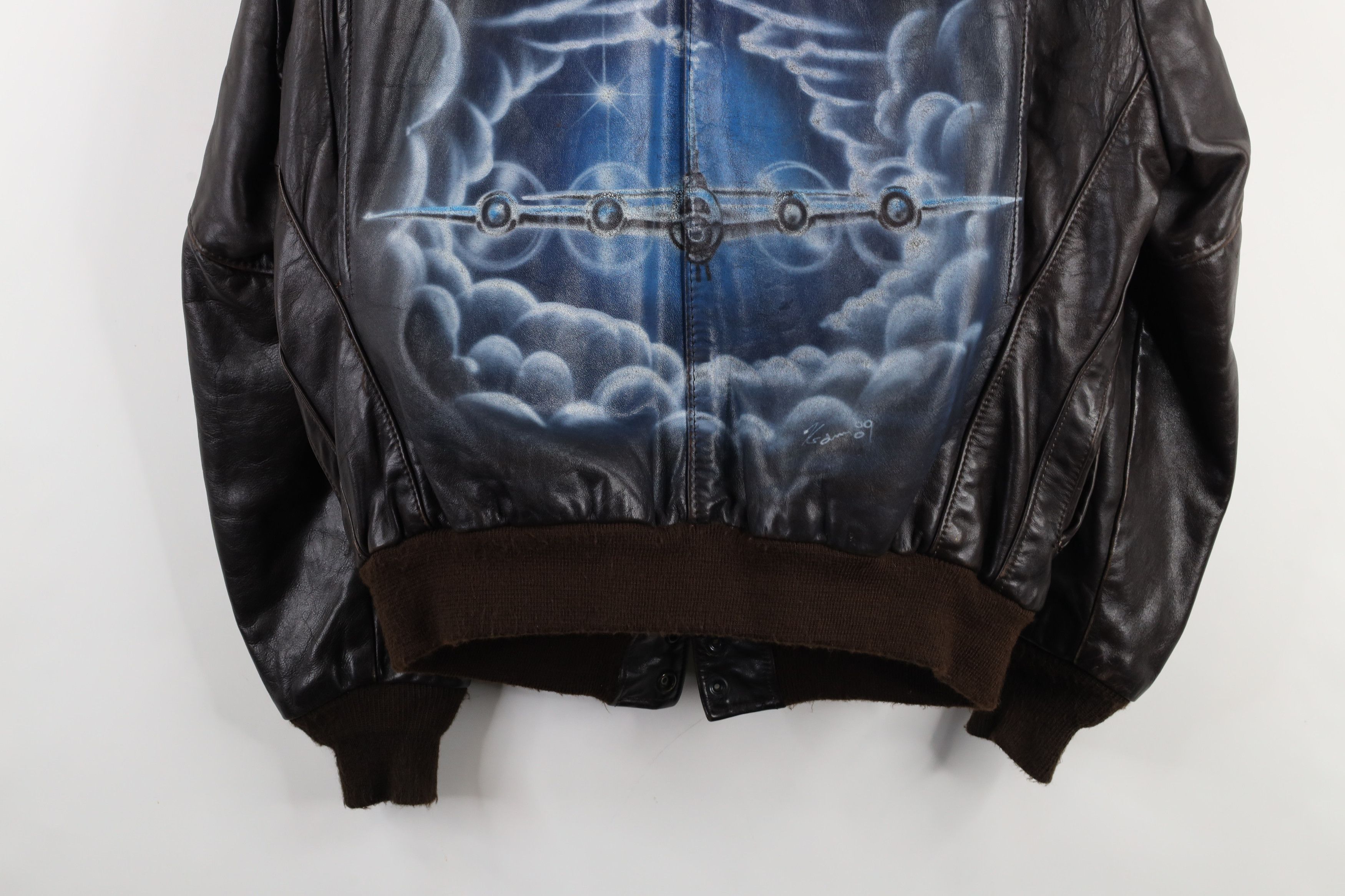 Vintage Vintage 80s Air Brush Military Flight Bomber Jacket USA Size US XL / EU 56 / 4 - 16 Thumbnail