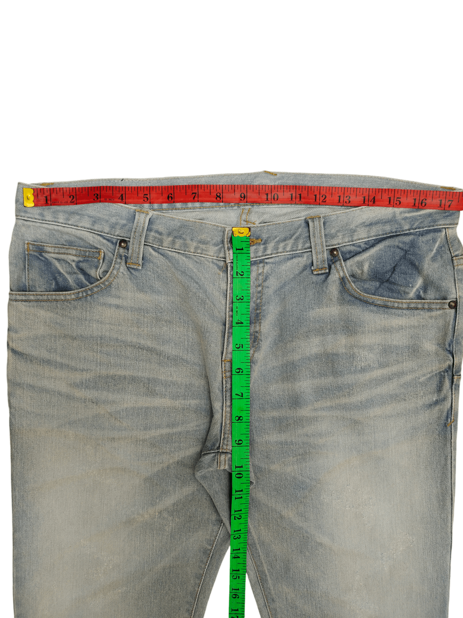 Tornado Mart Slim Flare Tornado Mart Clawmark Faded Denim Bootcut Y2k Size US 35 - 10 Thumbnail