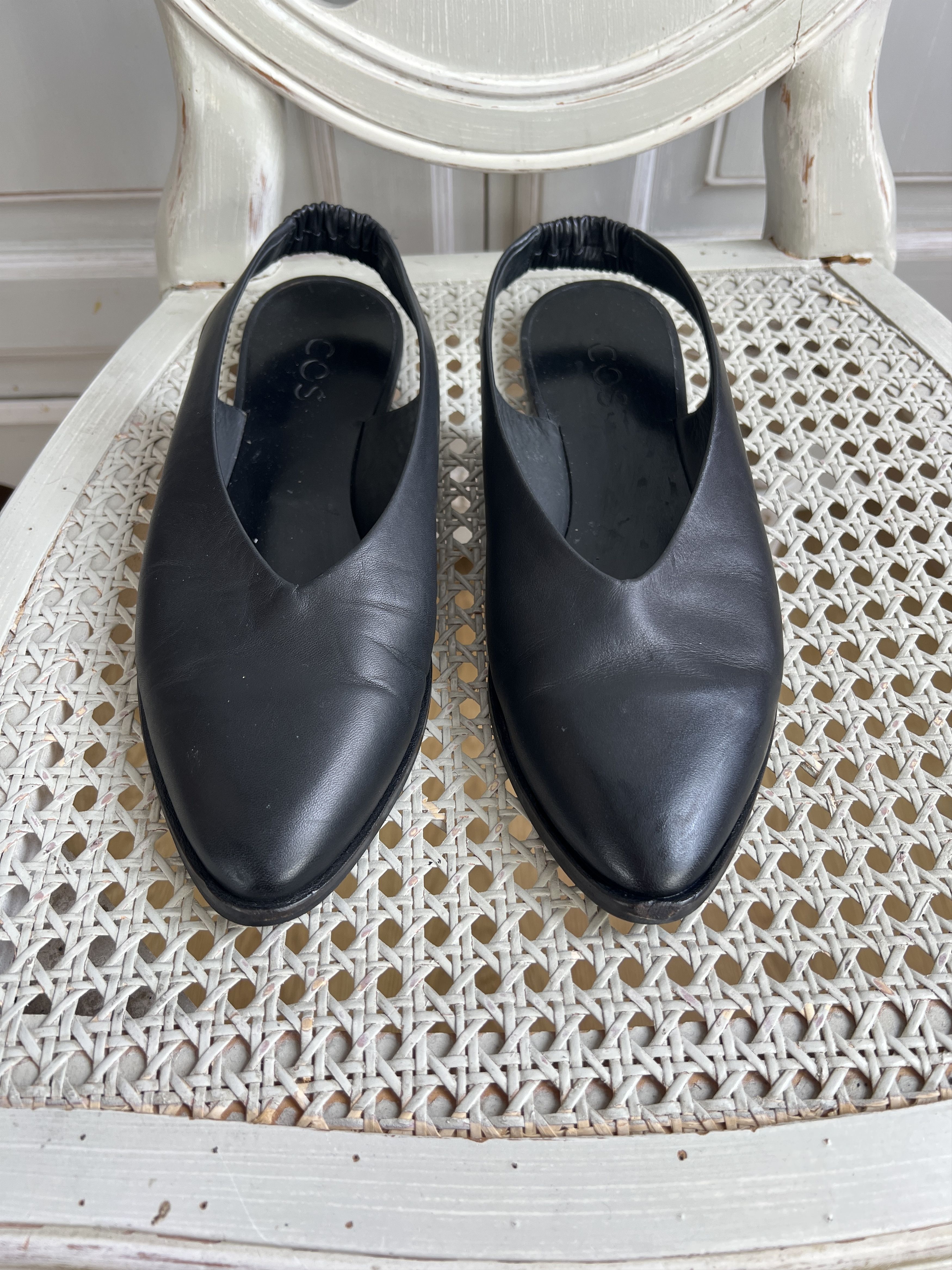 Cos AVANTGARDE COS MULES BLACK LEATHER SHOES Size US 10 / IT 40 - 2 Thumbnail