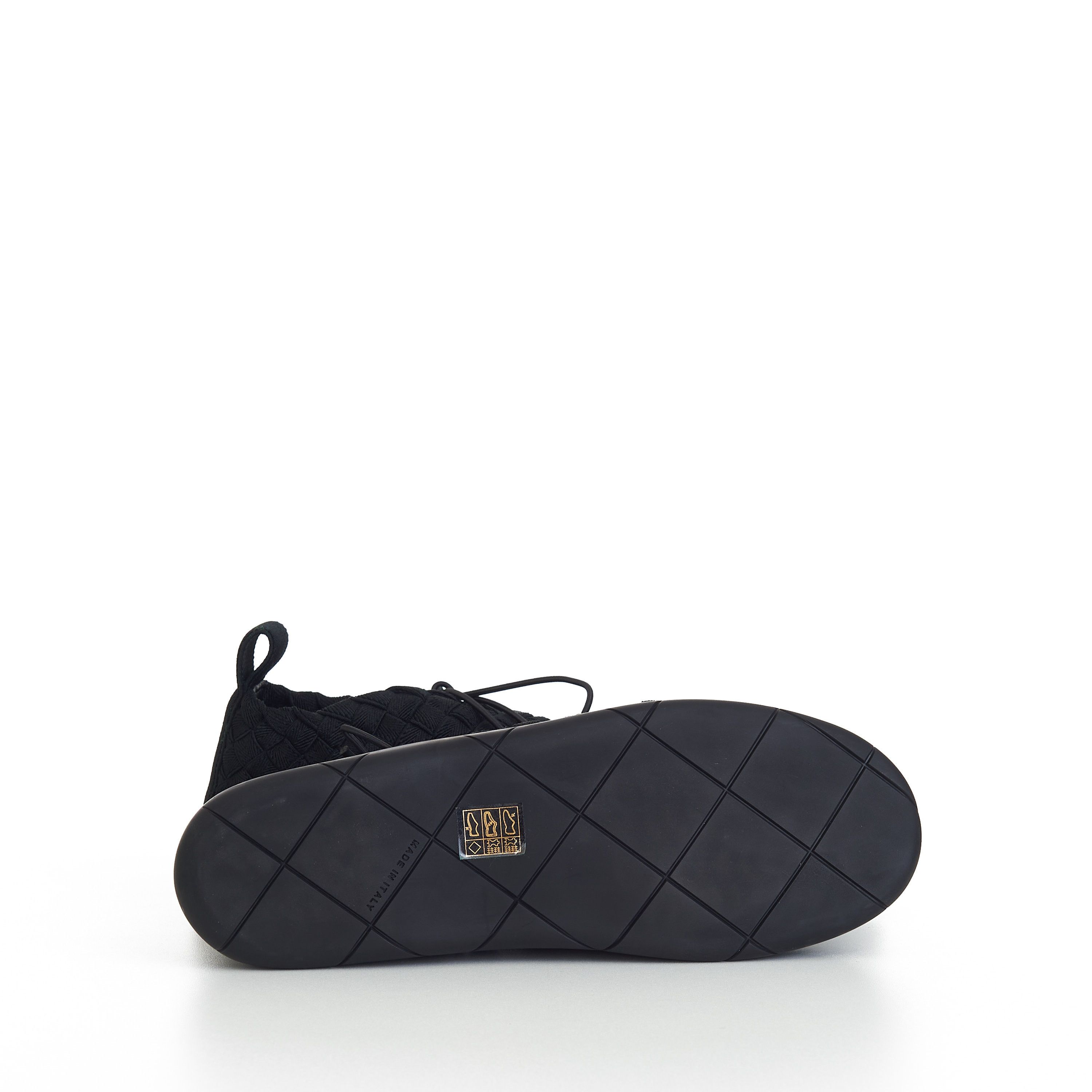 Bottega Veneta "Plat" Lace-up Sneakers In Black Intrecciato Elastic Size US 6 / EU 39 - 10 Thumbnail