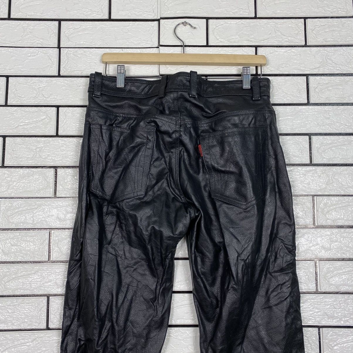 Japanese Brand Vintage Racing Genuine Leather Pants 501 Issey Miyake Size US 30 / EU 46 - 12 Thumbnail