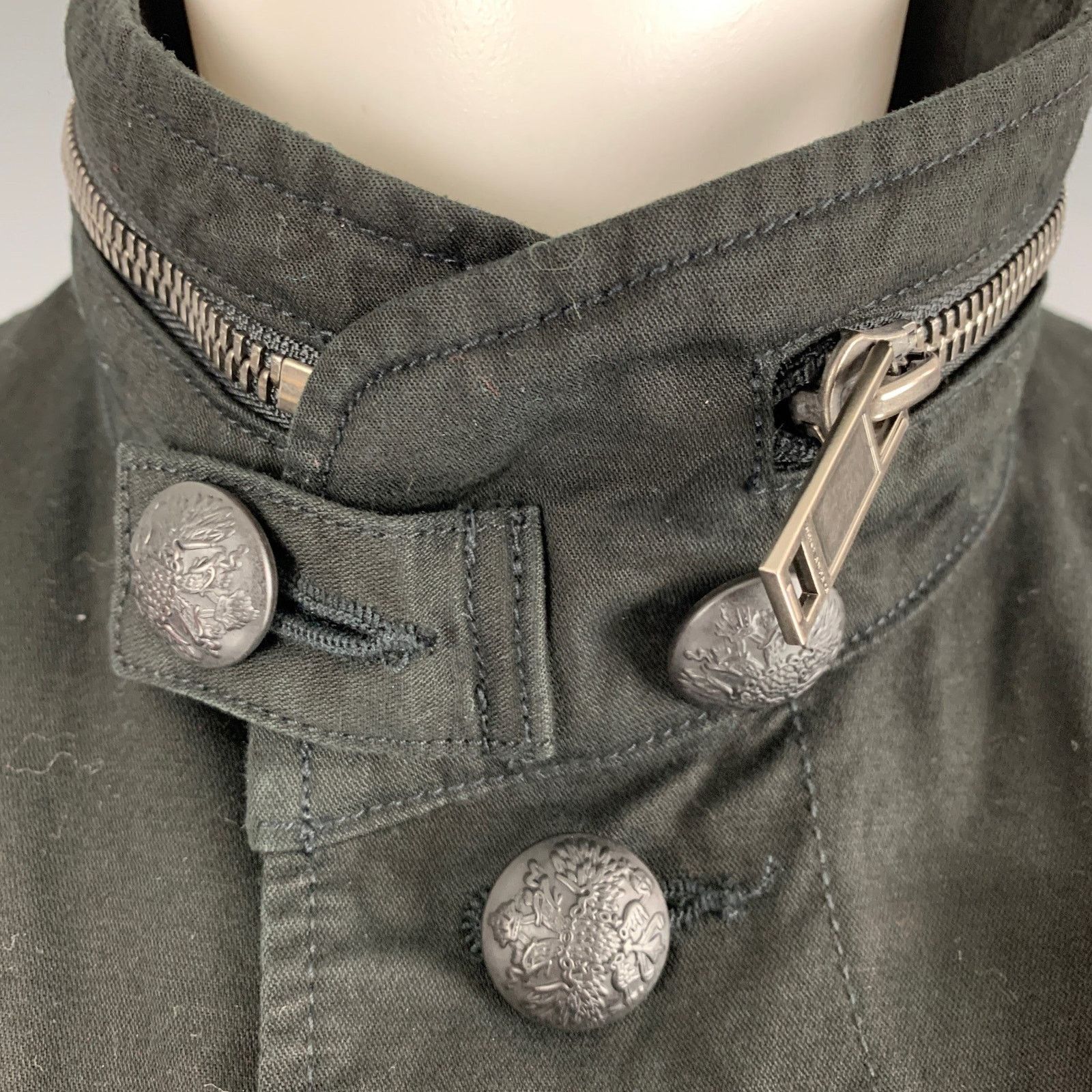 Christian Dada CHRISTIAN DADA 38 Size 38 Black Patch Cotton Military Jacket Size US M / EU 48-50 / 2 - 3 Thumbnail