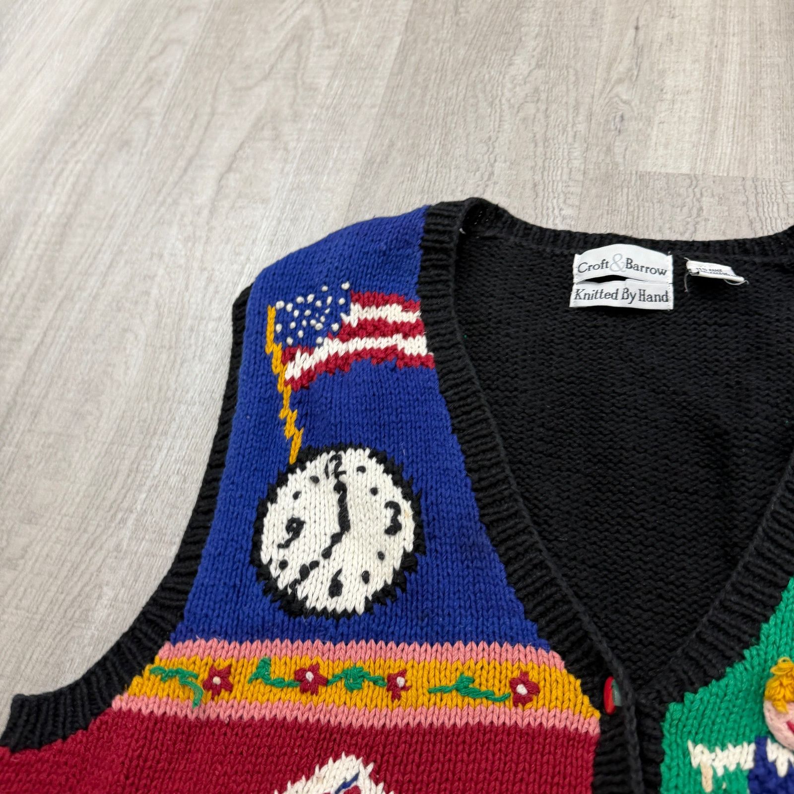 Vintage Croft & Barrow Teacher Sweater Vest Cardigan XL 90s