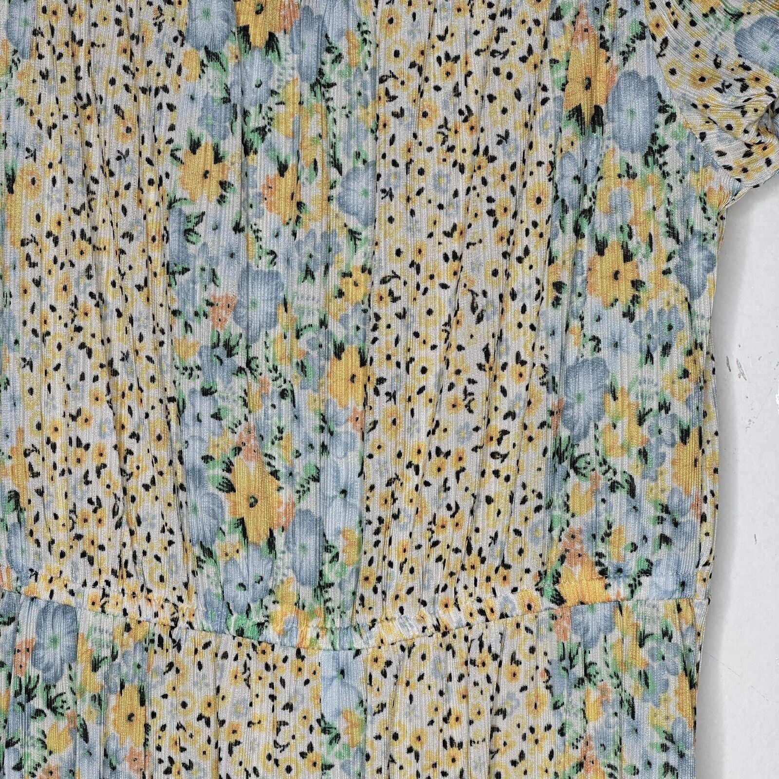 Topshop Topshop Yellow Multi Color Ditsy Floral Off Shoulder Mini 4 Size S / US 4 / IT 40 - 6 Thumbnail