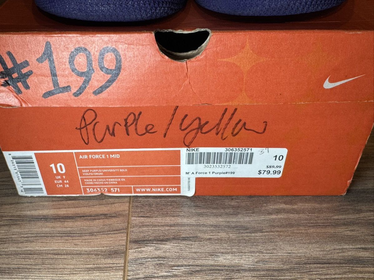 Nike 2004 Air Force One Mid (LAKERS) Size US 10 / EU 43 - 8 Thumbnail