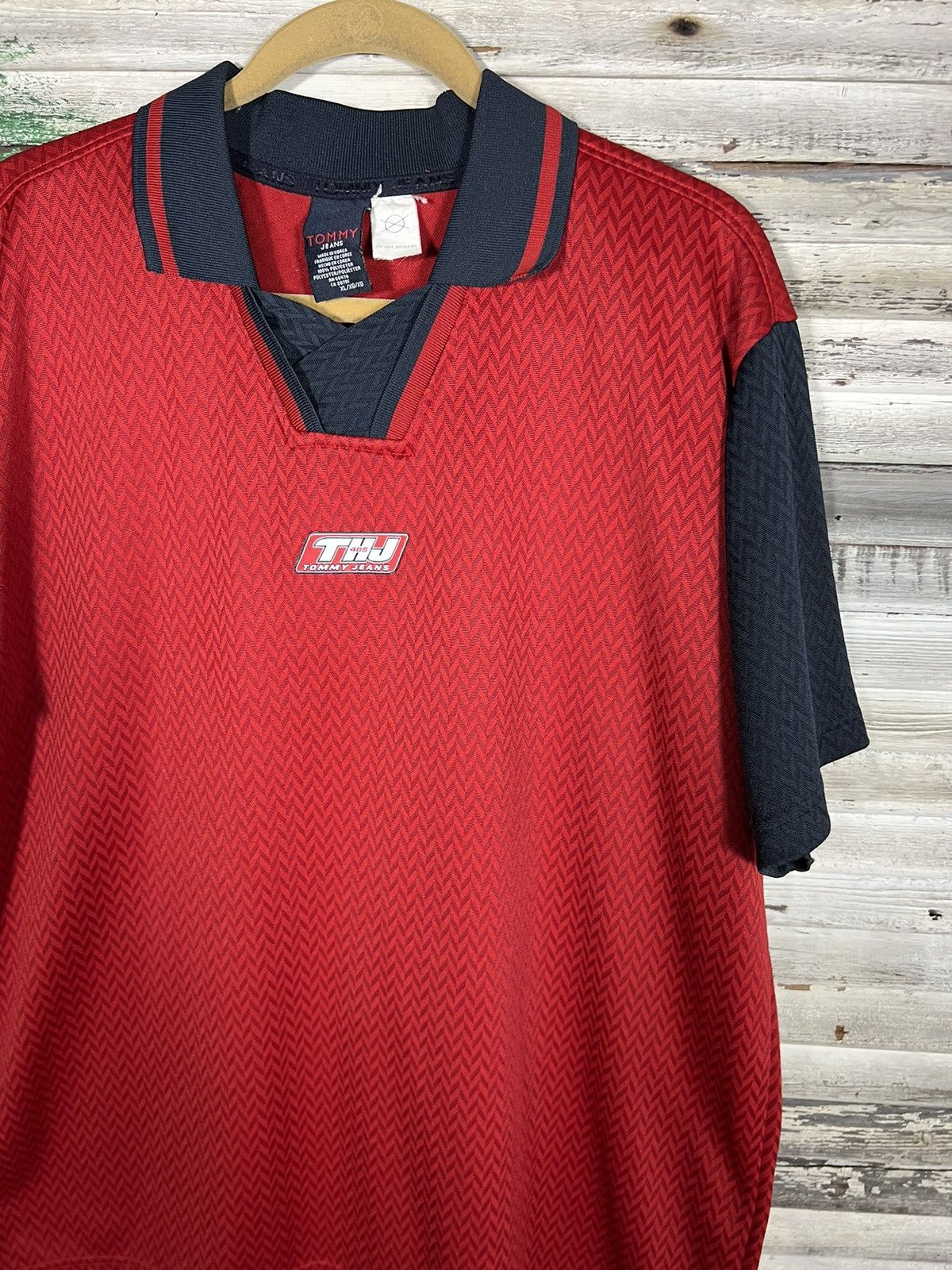 Tommy Hilfiger × Vintage Vintage Tommy Hilfiger Soccer Jersey Size US XL / EU 56 / 4 - 2 Thumbnail