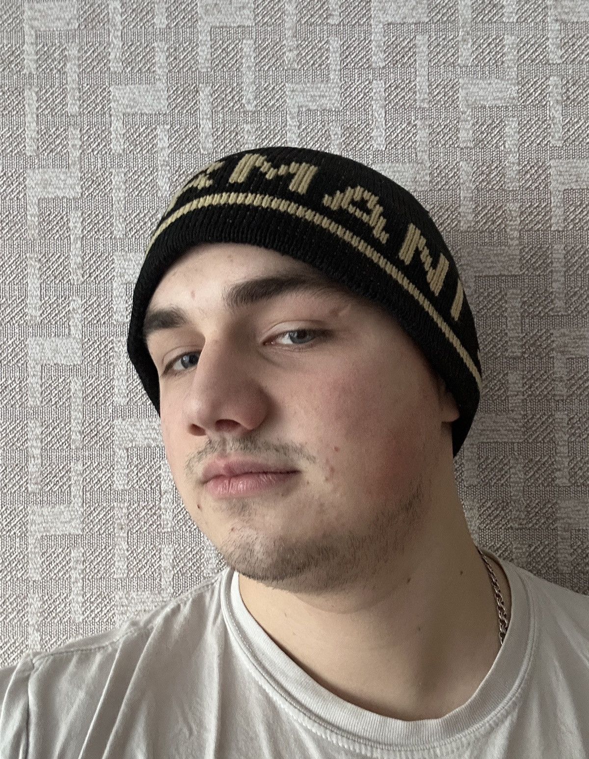 Armani × Vintage Vintage Armani Jeans big logo y2k beanie hats Size ONE SIZE - 2 Thumbnail