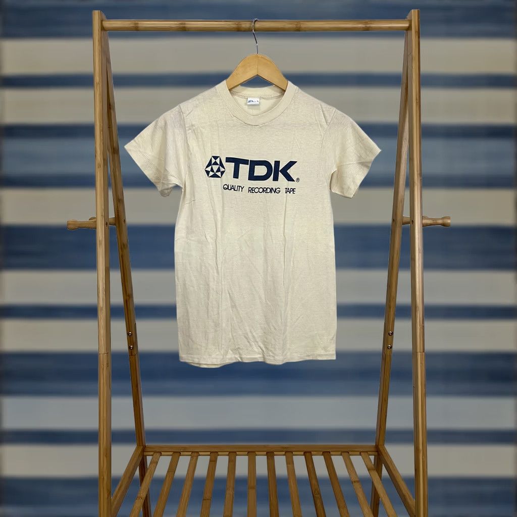 Vintage VTG 80s TDK Quality Recording Tape Cassette Promo Ched Super Thin T-Shirt M Shirt Mens Beige 80s Theme Shirt Mens Size US M / EU 48-50 / 2 - 1 Thumbnail