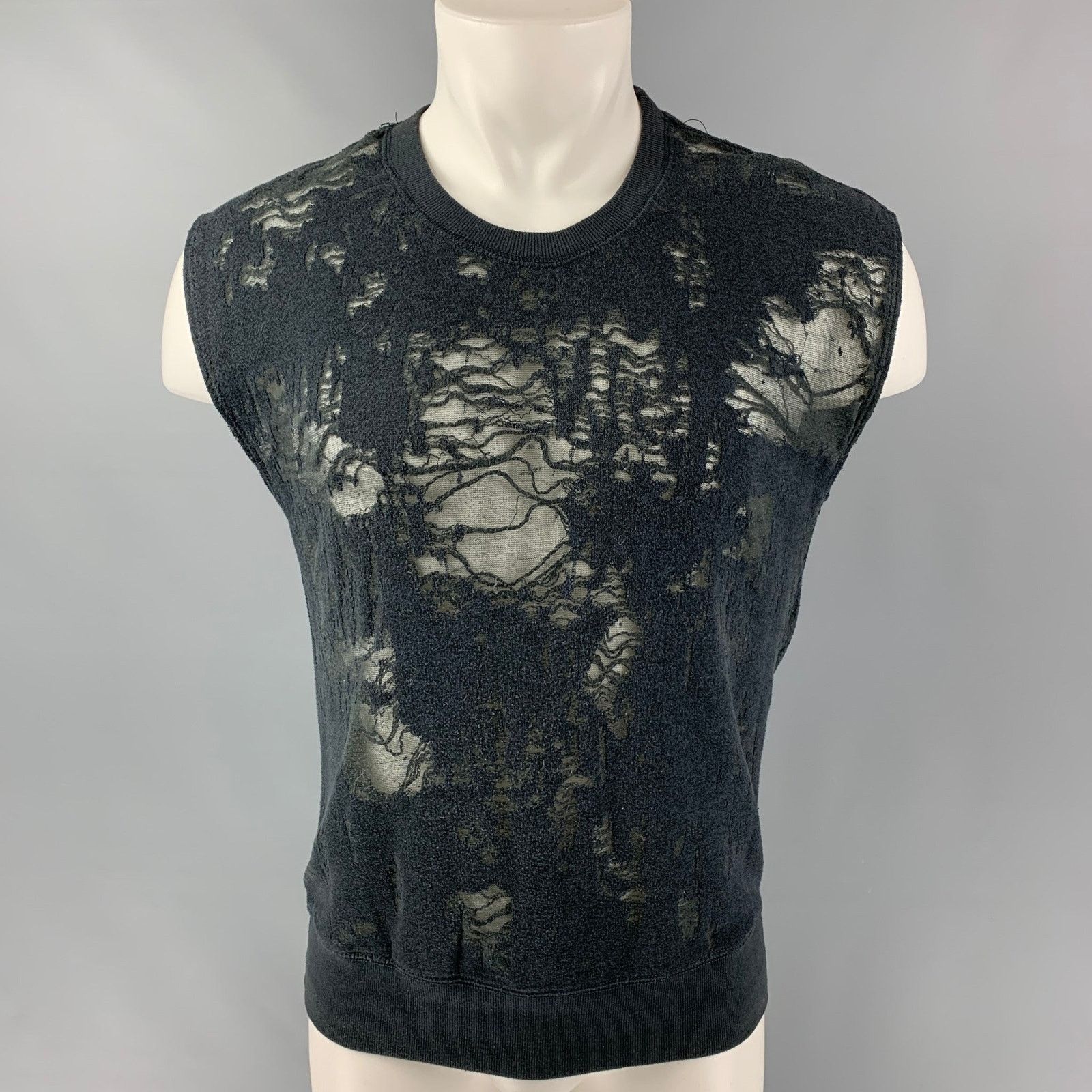 Iro S Slate Distressed Cotton Blend Sleeveless Pullover Size US S / EU 44-46 / 1 - 1 Thumbnail