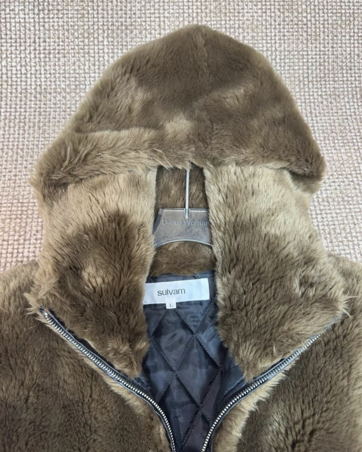 Sulvam Sulvam Faux Fur Hooded Quilted Vest K23 Size US L / EU 52-54 / 3 - 5 Thumbnail