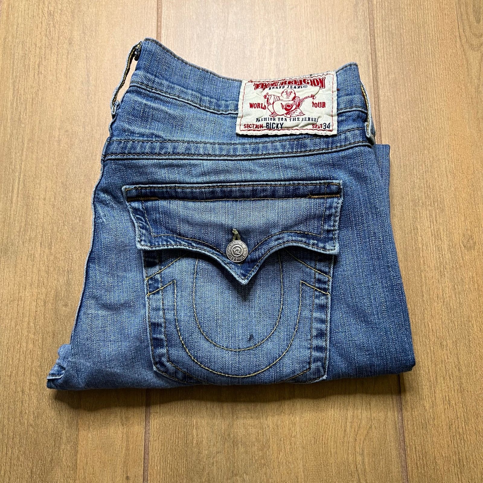 True Religion True Religion Jeans Mens 36X28 Blue Ricky Straight Leg Y2K Size US 36 / EU 52 - 1 Thumbnail