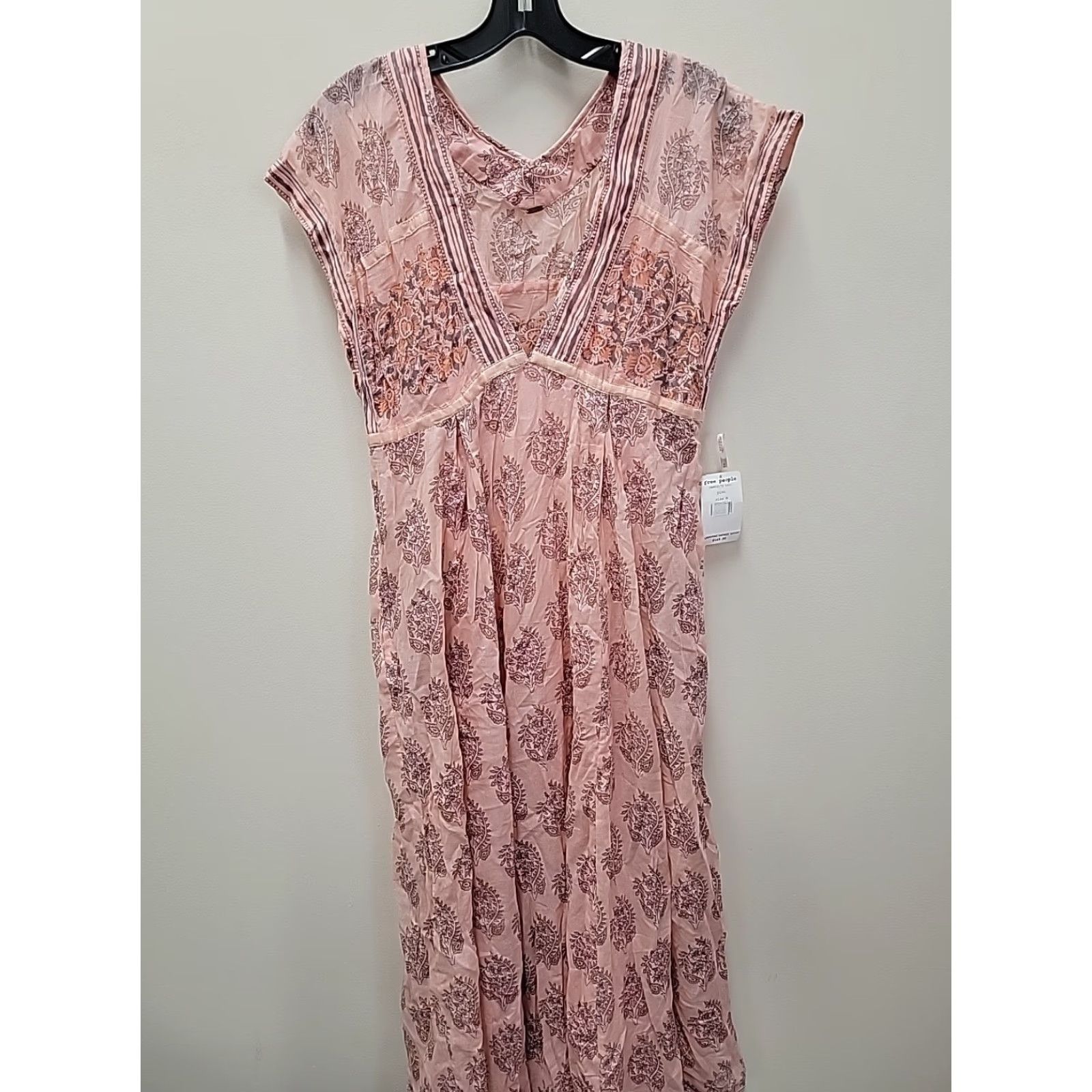 Free People NWT Free People Dress Womens Medium Floral Sleeveless Y2k Sundress Smocked Pink Cotton Long Sleeve? Size M / US 6-8 / IT 42-44 - 4 Thumbnail