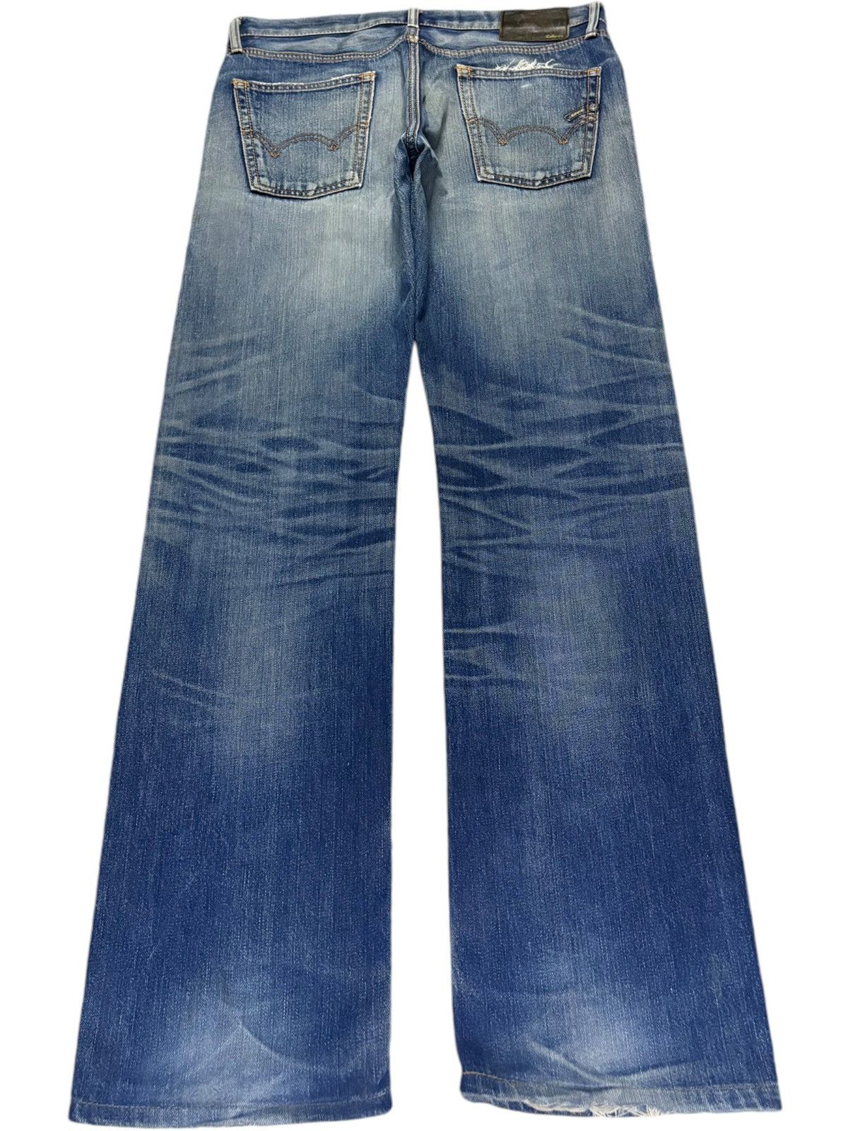 Edwin × Japanese Brand Vintage Japanese Edwin Mud Wash Distressed Loose Jeans Size US 33 - 2 Thumbnail