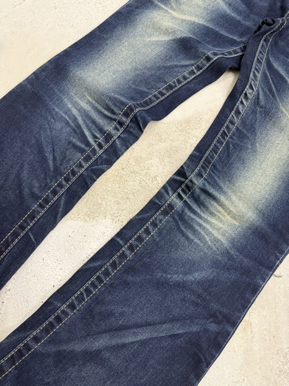 Japanese Brand × Tornado Mart Lolita Japan Claw Mark Leather Trimmed Pocket Flare Jeans Size US 29 - 6 Thumbnail