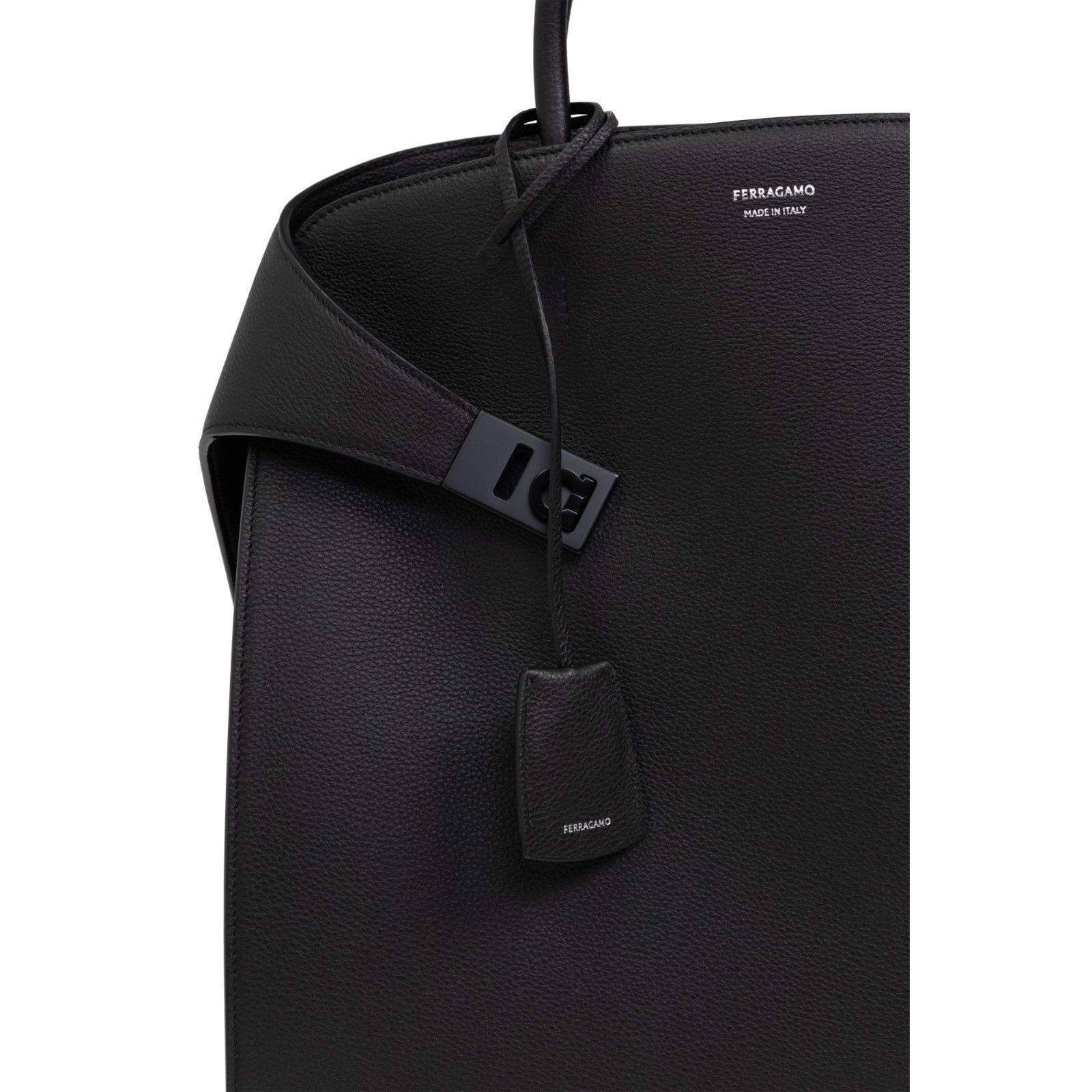 Salvatore Ferragamo FERRAGAMO Hug Black Shopper Tote Bag New & Authentic Size ONE SIZE - 5 Thumbnail