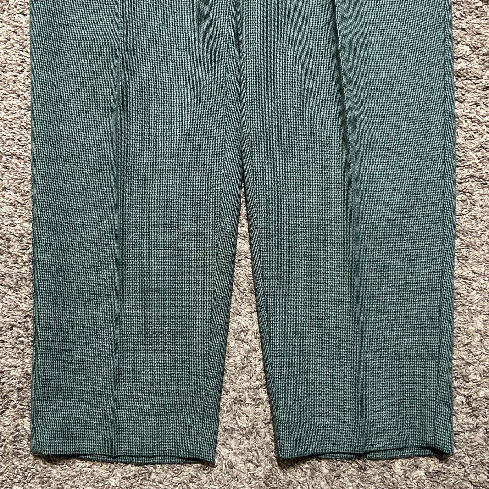 Vintage Vintage 70s Houndstooth Pants Polyester Dark Green 30x29 Size US 30 / EU 46 - 3 Thumbnail