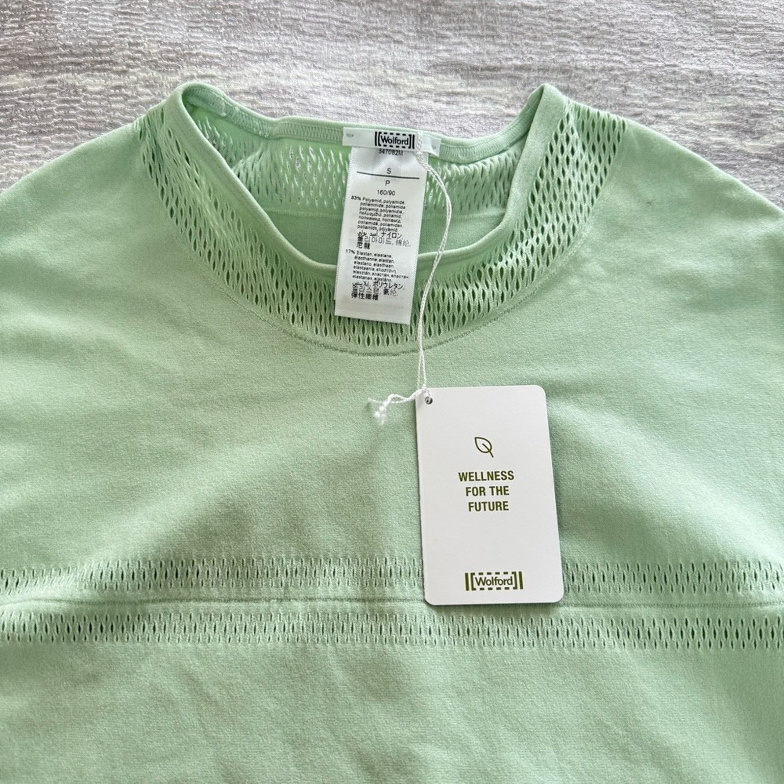Wolford NWT! Wolford Aqua Bodysuit, Size S Mint Color Net Lines Body Size S / US 4 / IT 40 - 7 Thumbnail