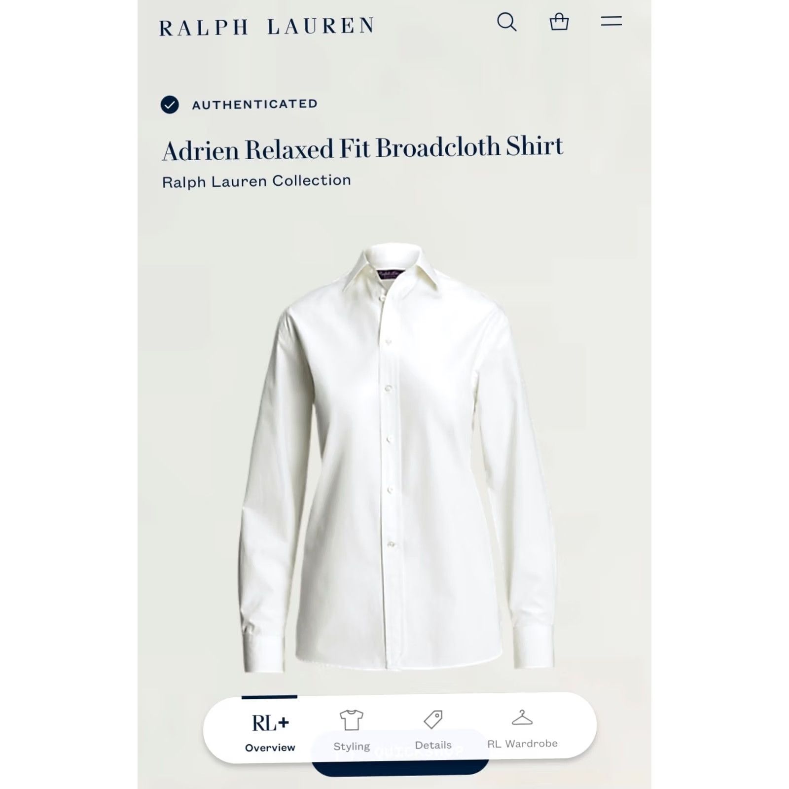 Ralph Lauren Purple Label Ralph Lauren Purple Label Blouse 0 White adrien shirt relaxed Button broadcloth Size XS / US 0-2 / IT 36-38 - 7 Thumbnail