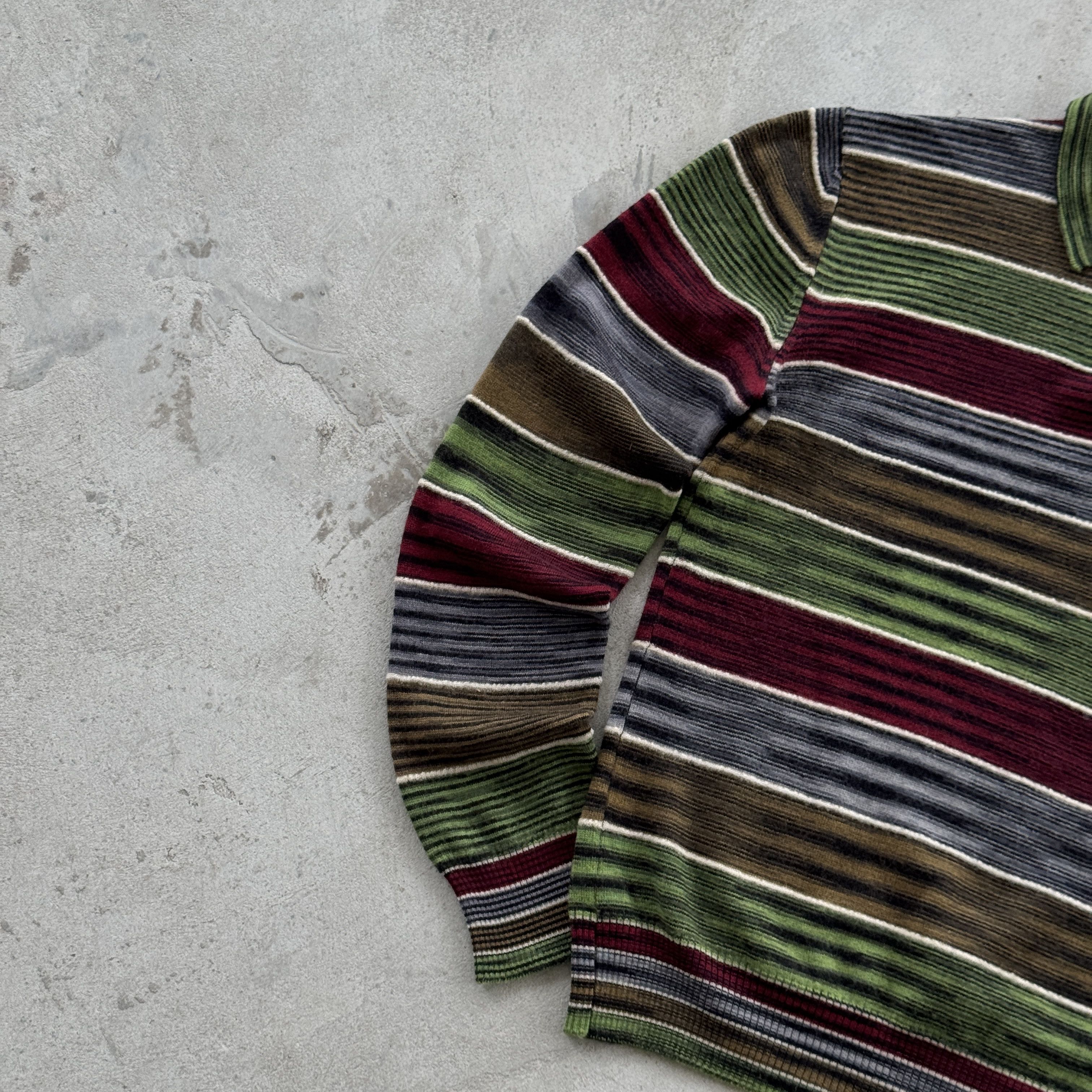 Missoni Vintage Sport Missoni Striped Knit Polo Jumper Sweater Size US L / EU 52-54 / 3 - 3 Thumbnail