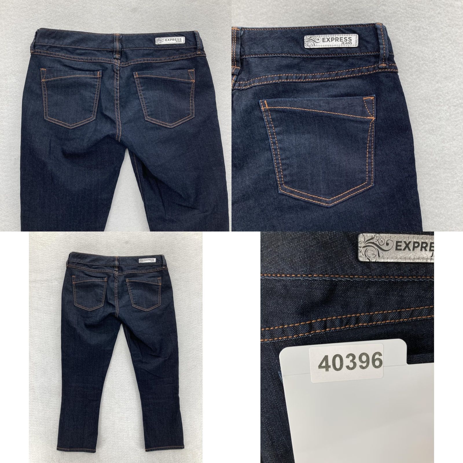 Express VINTAGE Express Jeans Womens 6 Dark Wash Crop Jean Legging Zelda Slim Ultra Low Rise Y2K Size 28" / US 6 / IT 42 - 9 Thumbnail