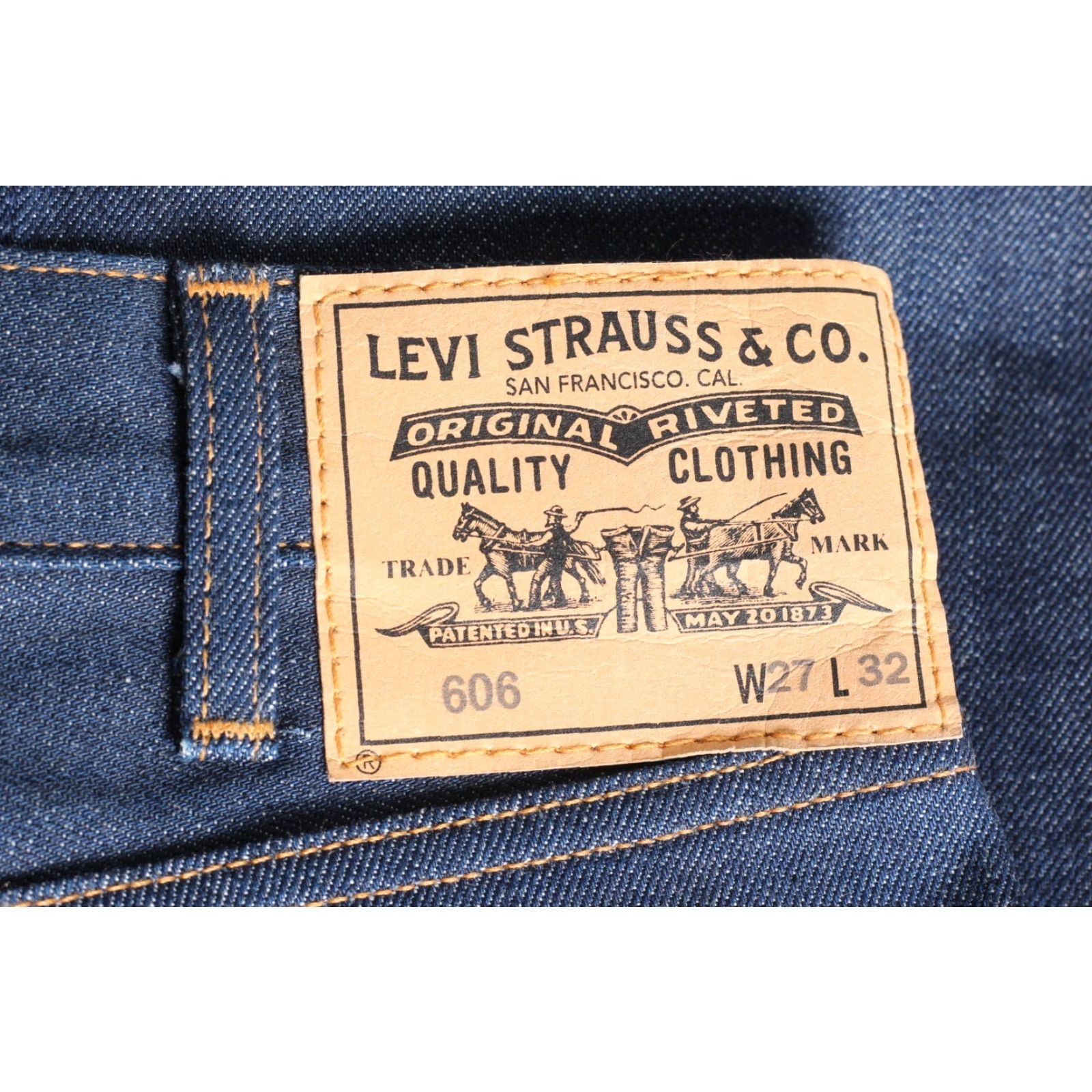 Levi's VINTAGE LEVI’S? 606 Orange Big E Jeans Men 27W 32L Zip 5-Pocket Denim Slim Tapered Shirt Hats Size US 27 - 4 Thumbnail