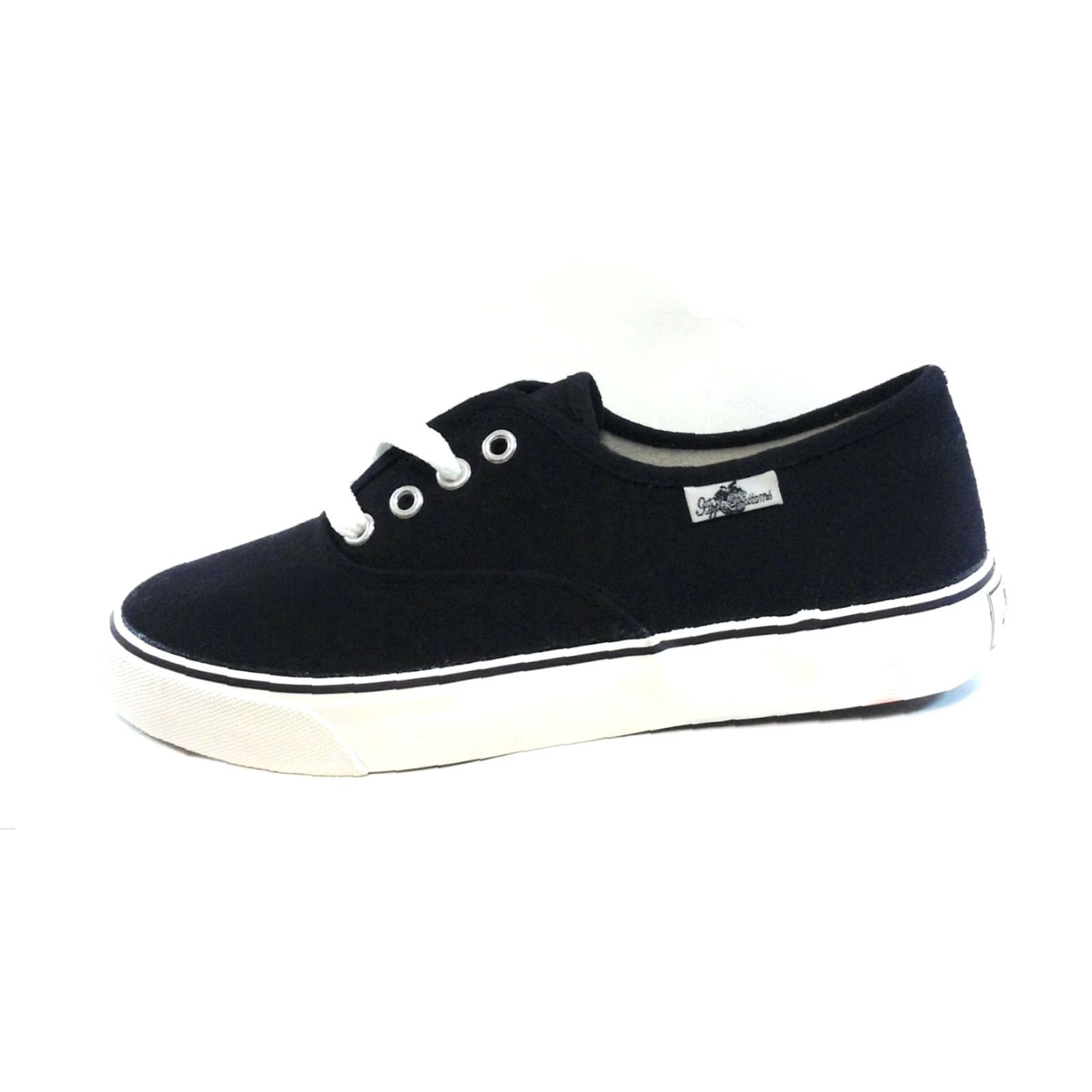 Vintage Womens Apple Bottoms Ocean Black White Canvas Casual Sneakers Shoes Shirt Womens US 7.5 Black Apple Bottoms Ocean Casual Sneakers Women Modern Comfort Size 30" / US 8 / IT 44 - 2 Thumbnail